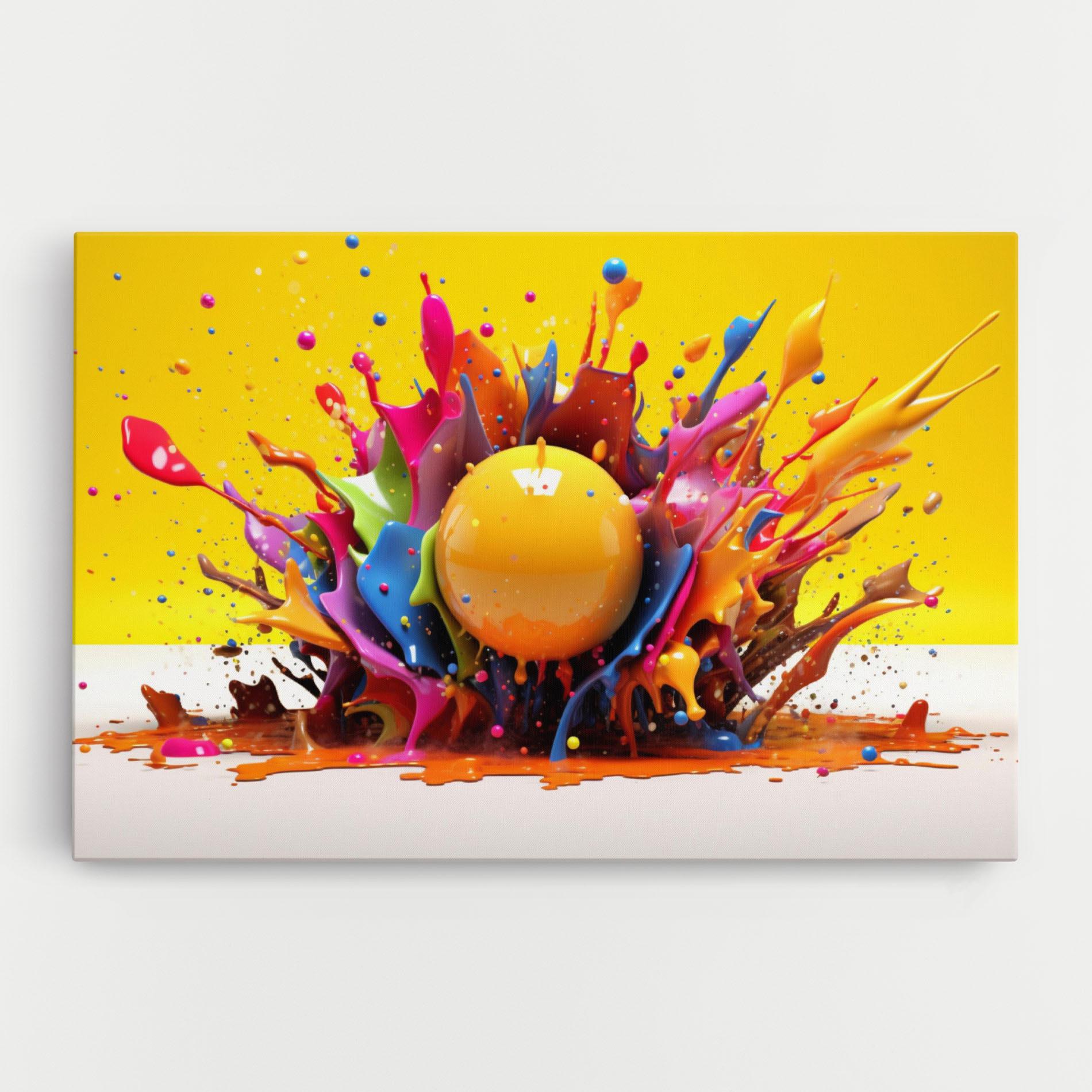 Tablou Canvas Yellow Ball Splash mockup 0