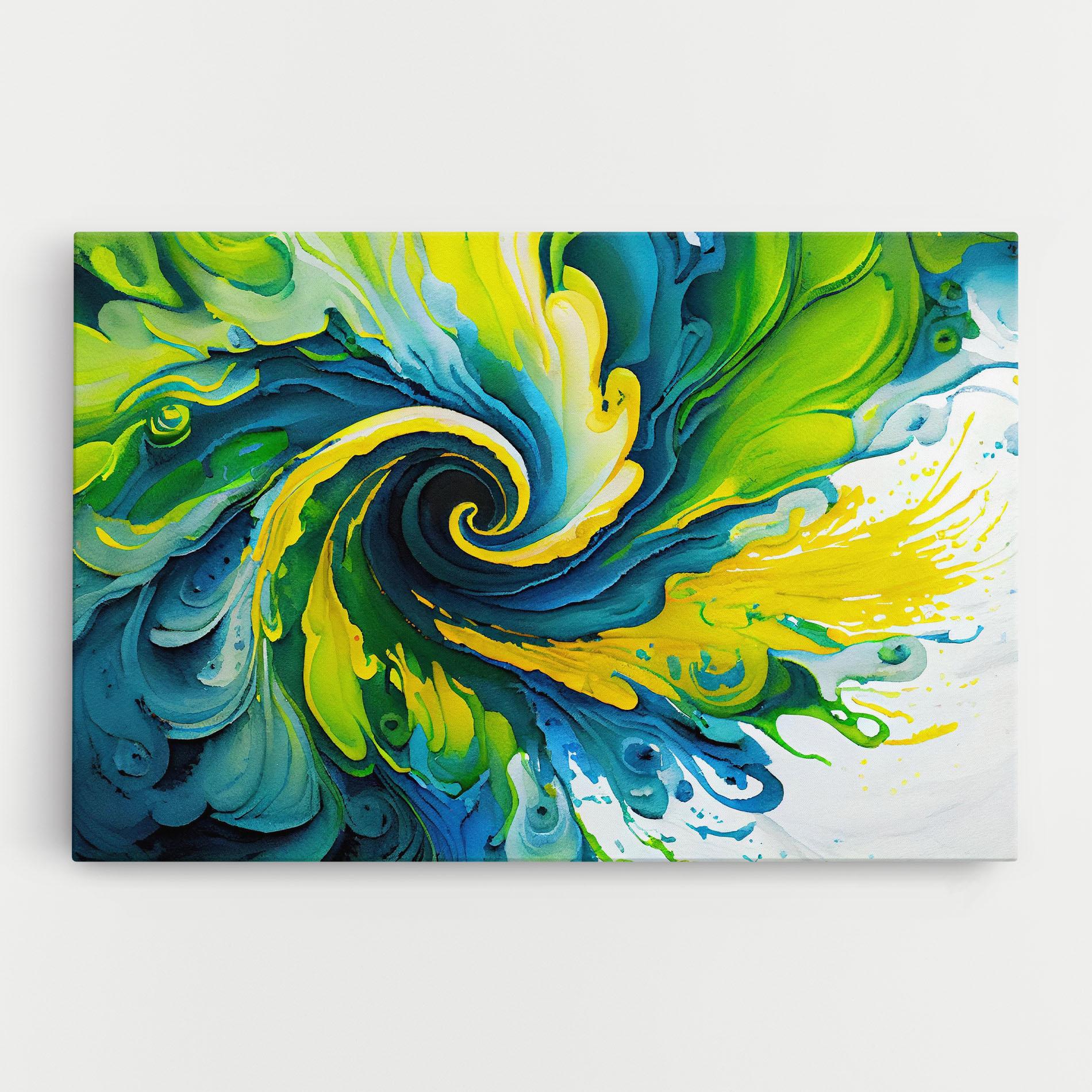 Tablou Canvas Yellow Green Spiral mockup 0