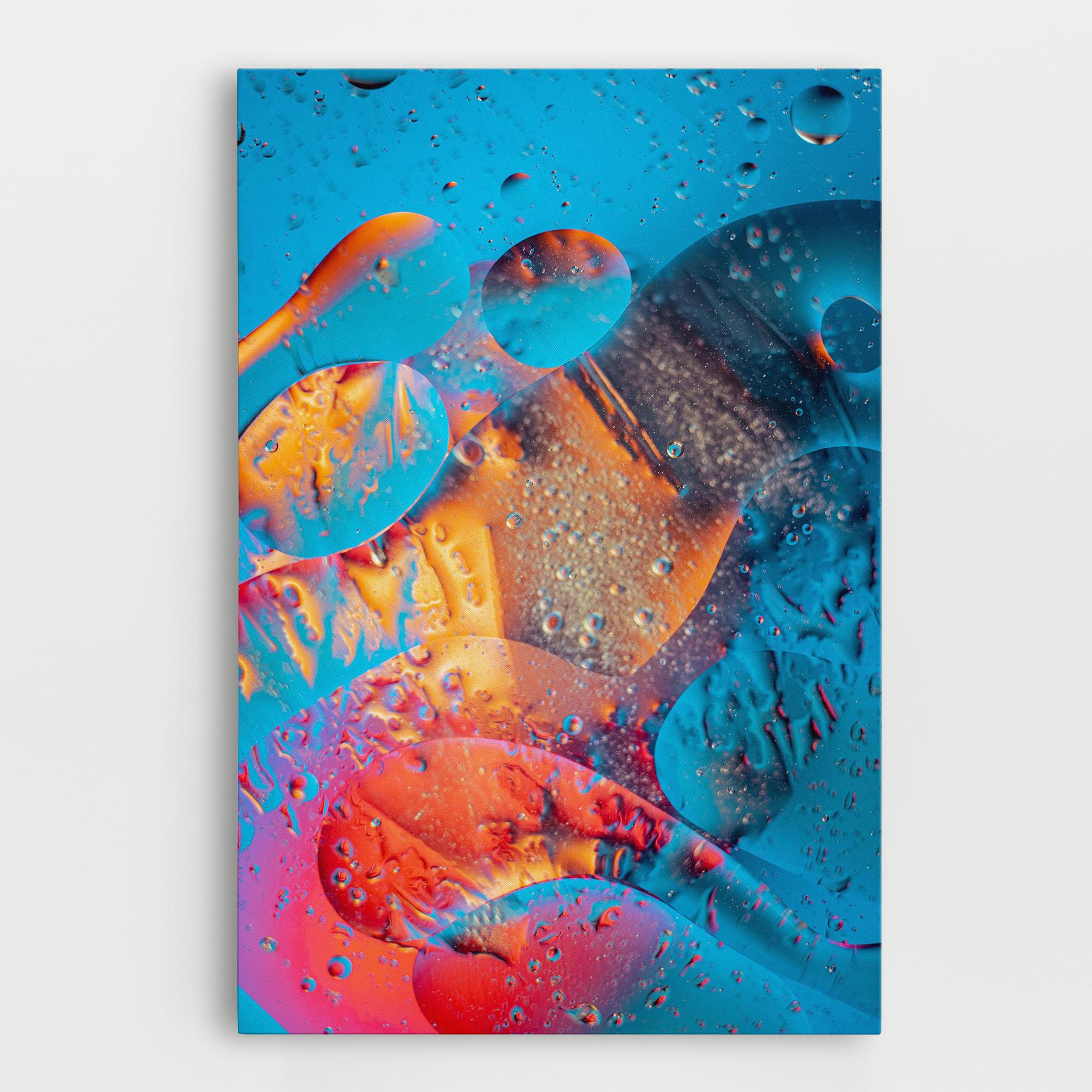 Tablou Canvas Blue Orange Drops mockup 0
