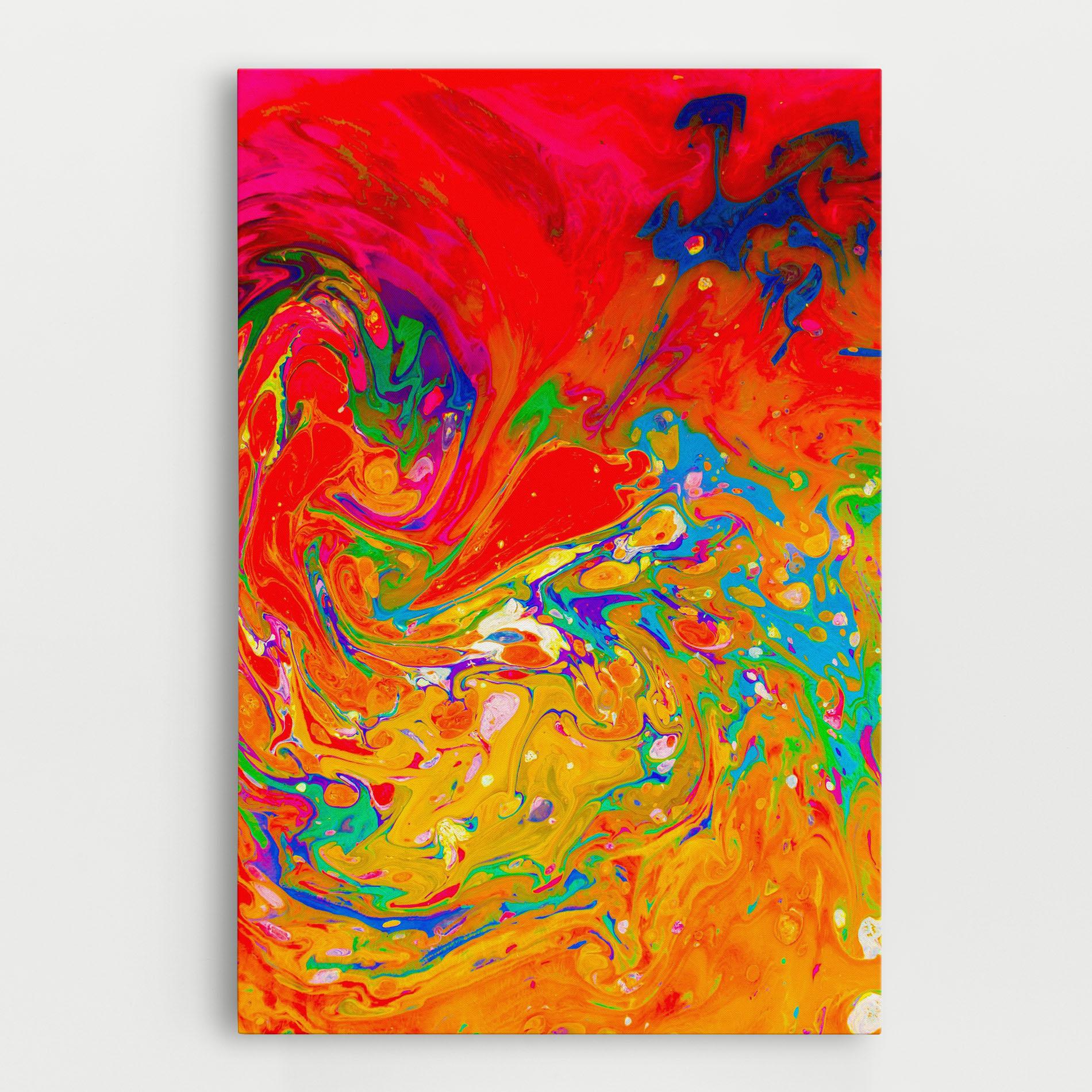 Tablou Canvas Marbling Orange Art mockup 0