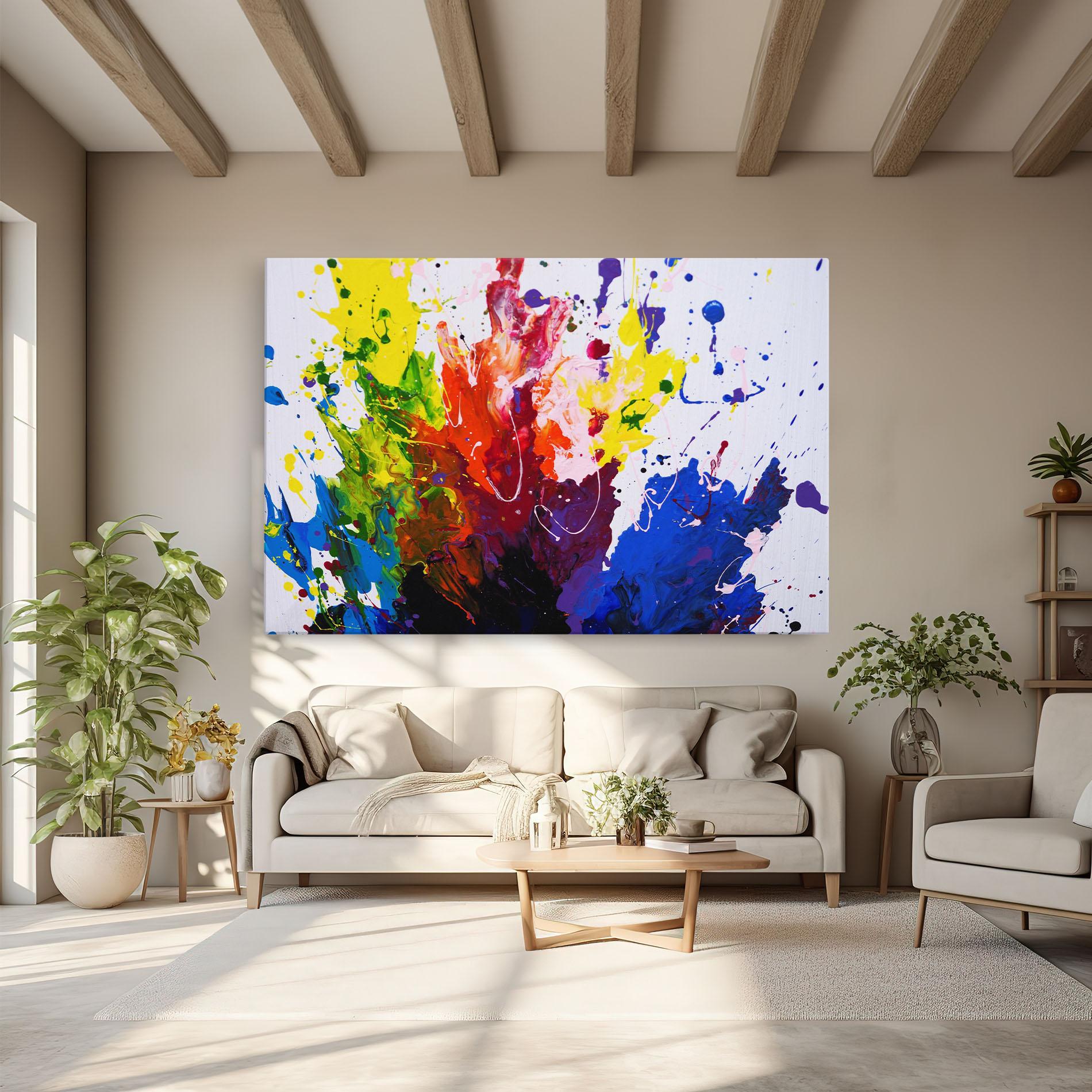 Tablou Canvas Blue Purple Exploding mockup 6