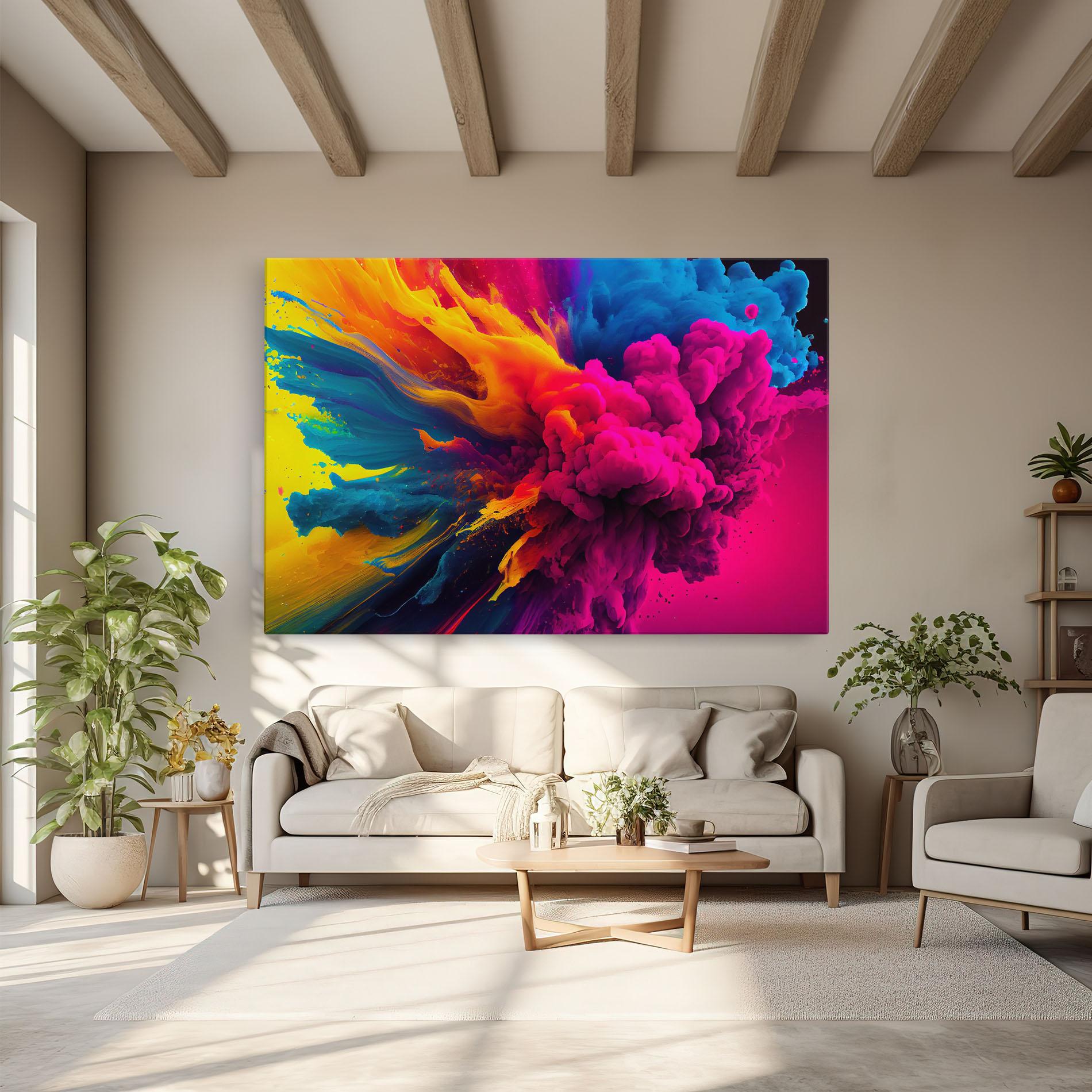 Tablou Canvas Colorful Paint Explosion mockup 6