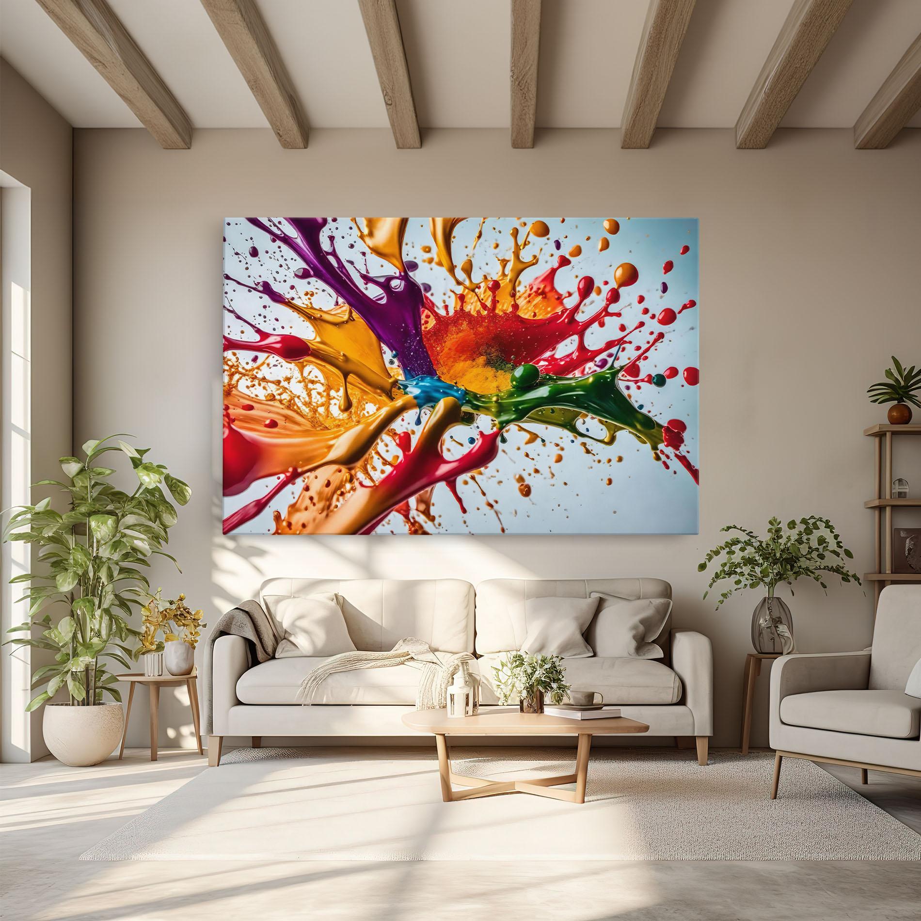 Tablou Canvas Colorful Yellow Rainbow mockup 6