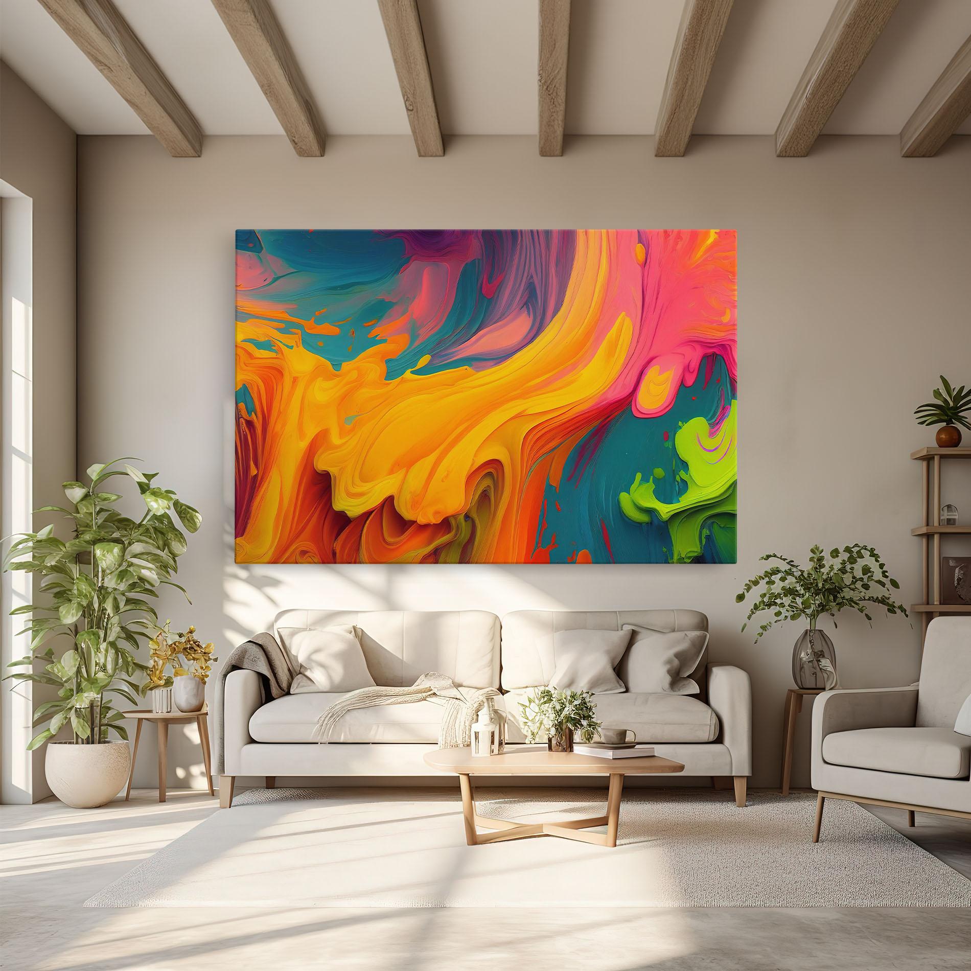 Tablou Canvas Dried Mixed Paint mockup 6