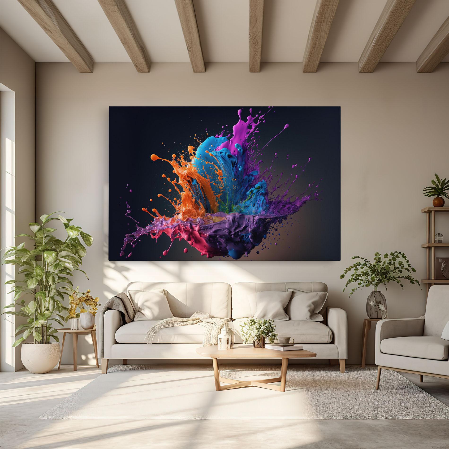 Tablou Canvas Orange Paint Splash mockup 6