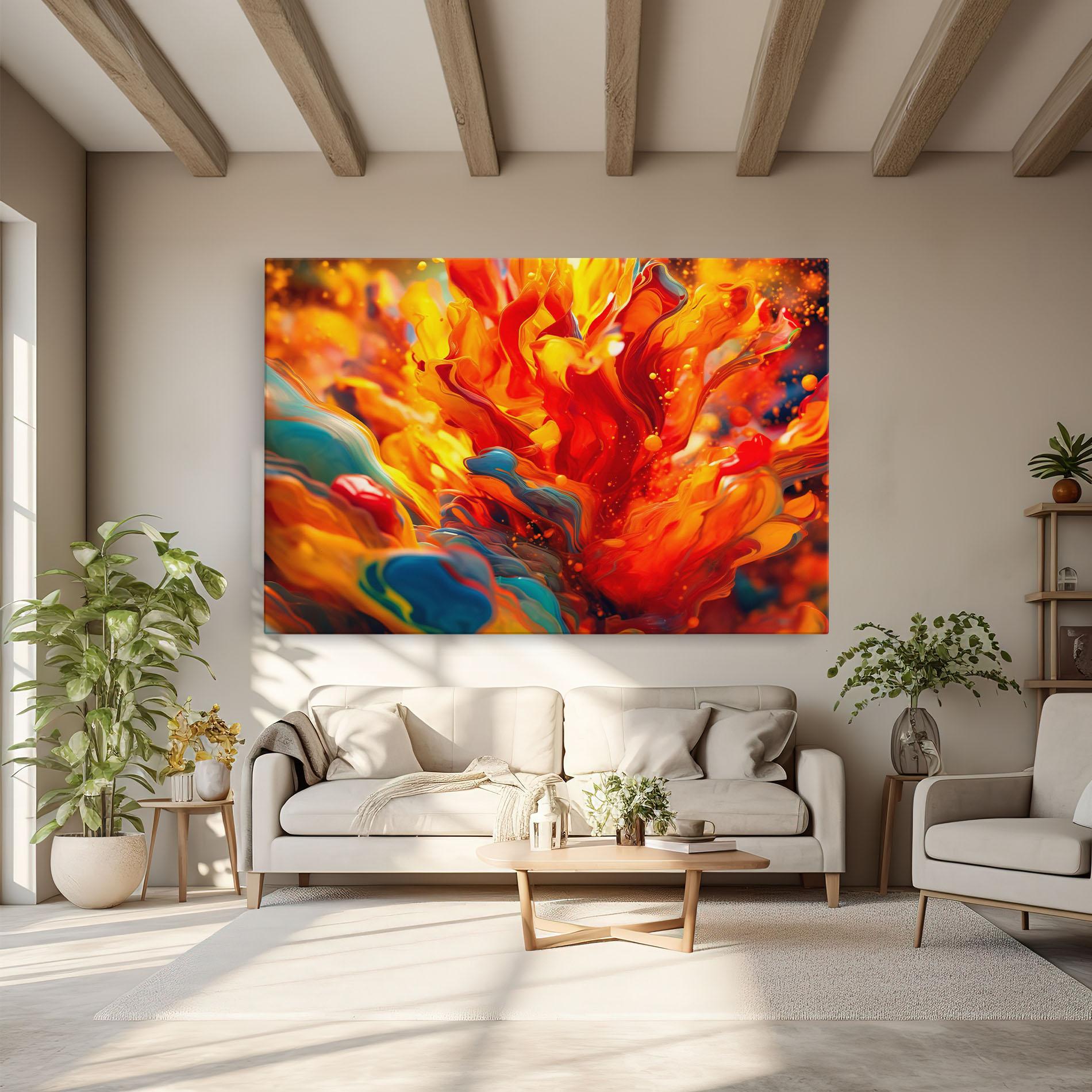 Tablou Canvas Red Color Flames mockup 6