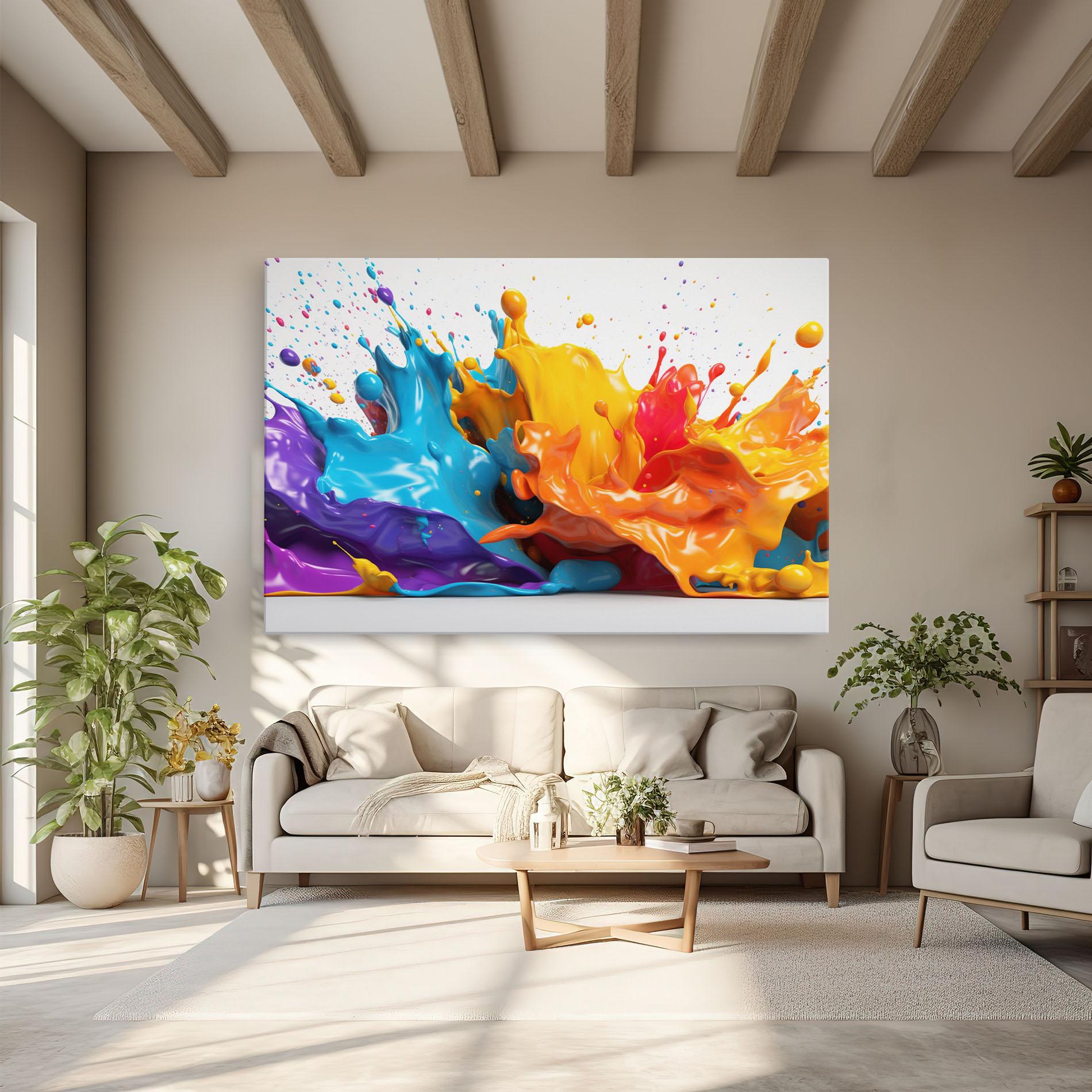 Tablou Canvas Yellow Blue Splash mockup 6