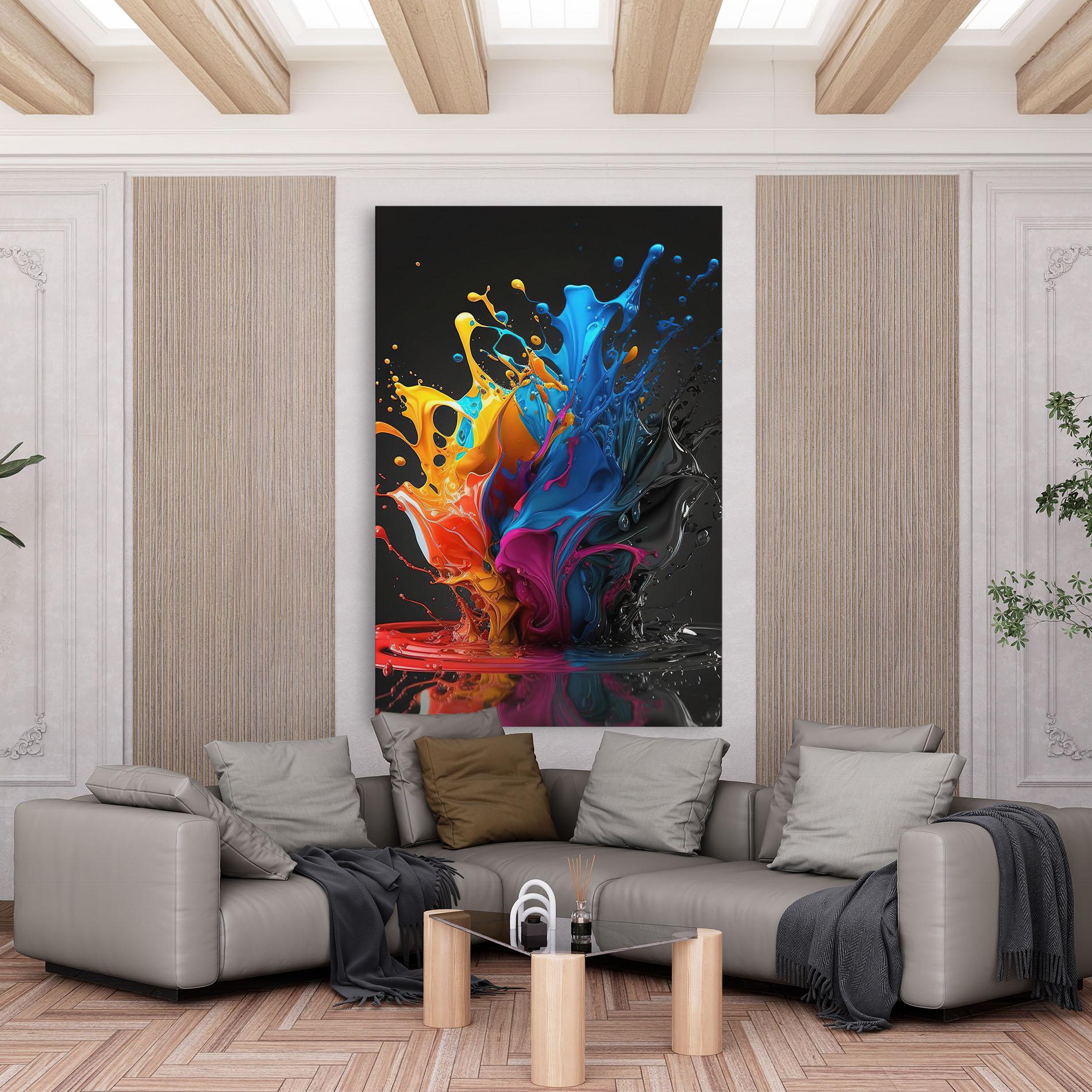 Tablou Canvas Black Blue Splash mockup 6