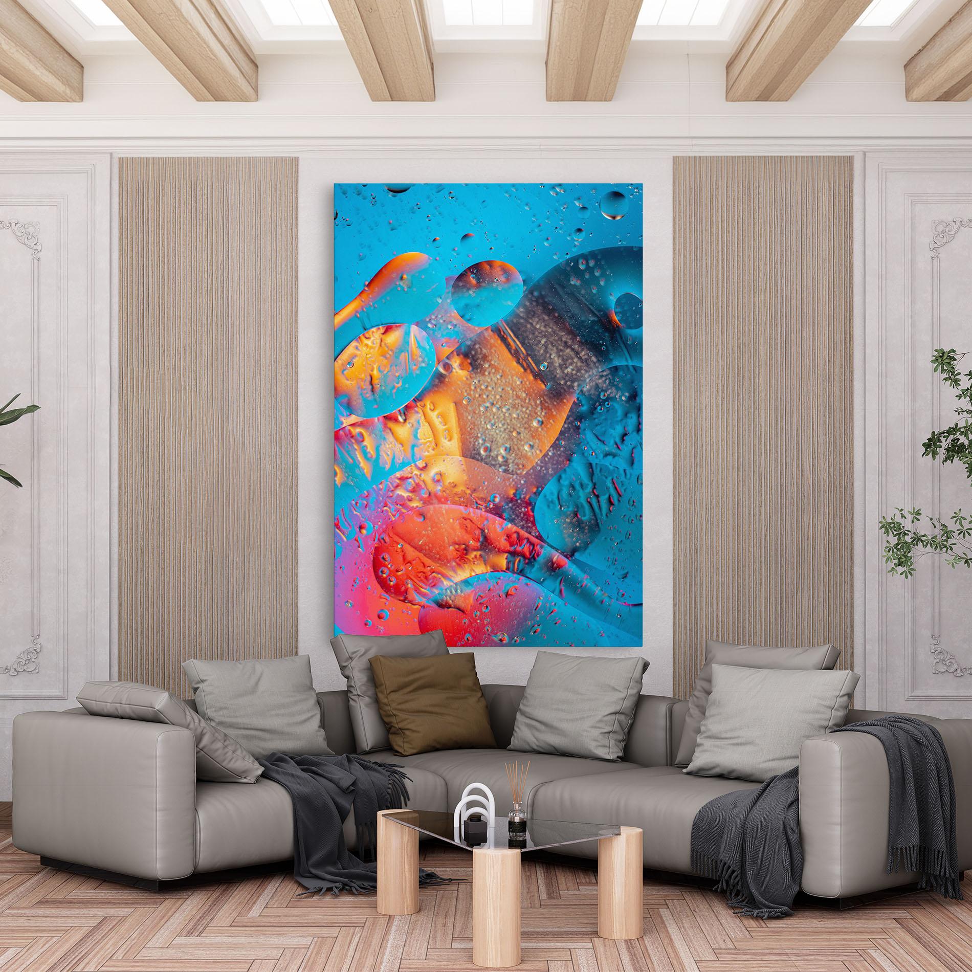 Tablou Canvas Blue Orange Drops mockup 6