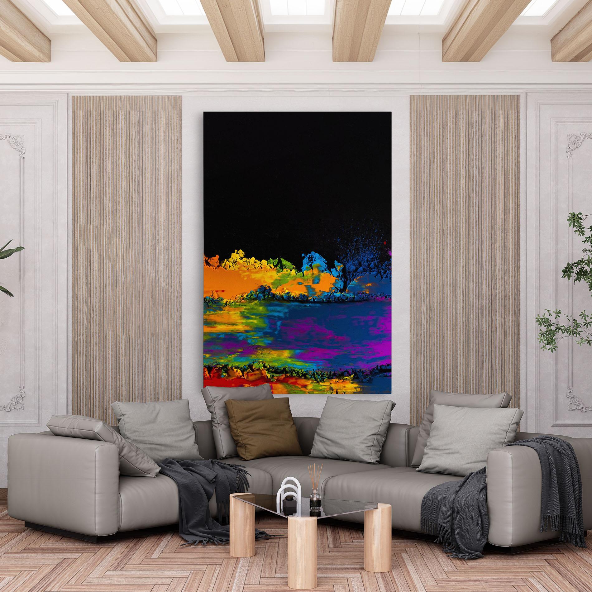 Tablou Canvas Mixed Holi Colors mockup 6