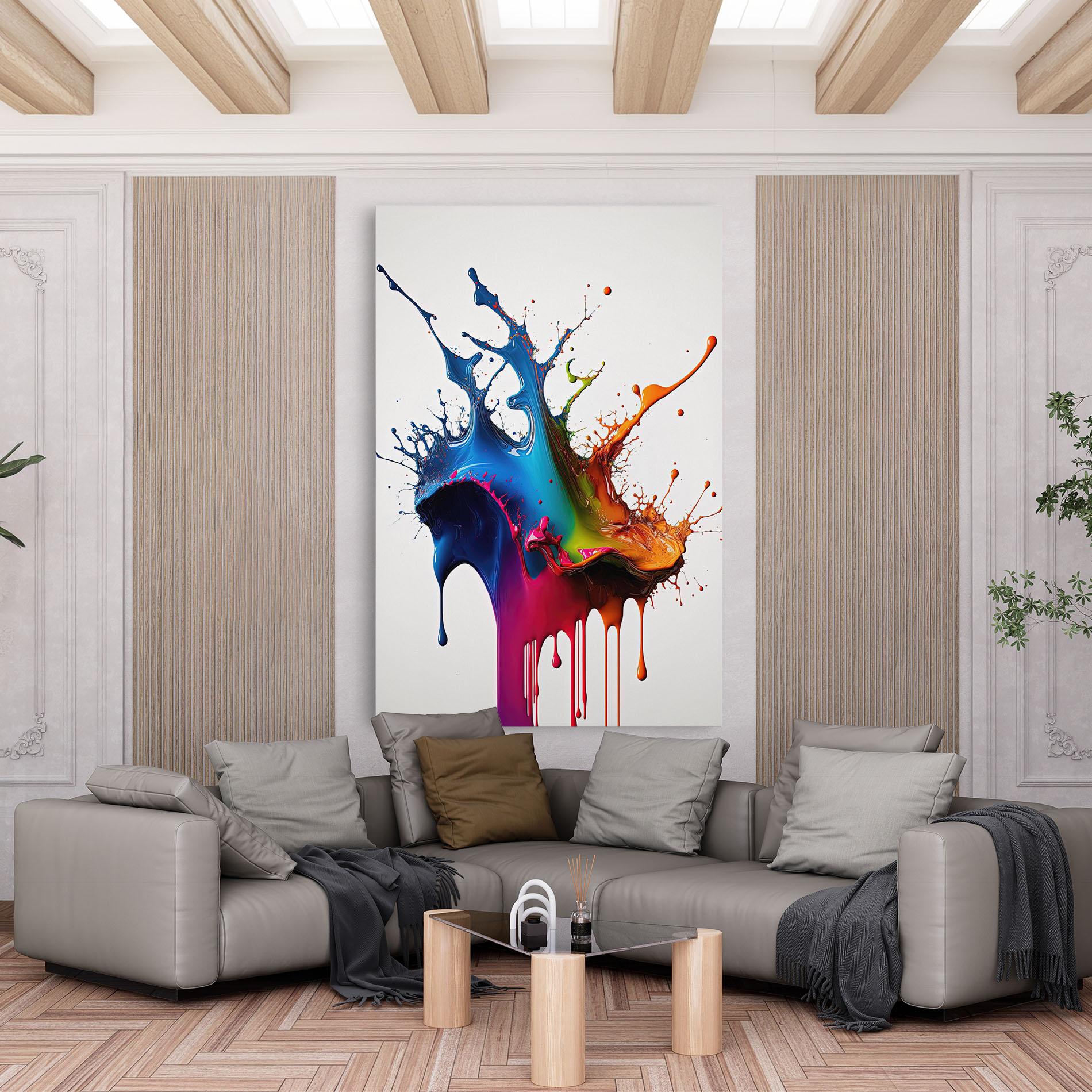 Tablou Canvas Yellow Blue Floating mockup 6