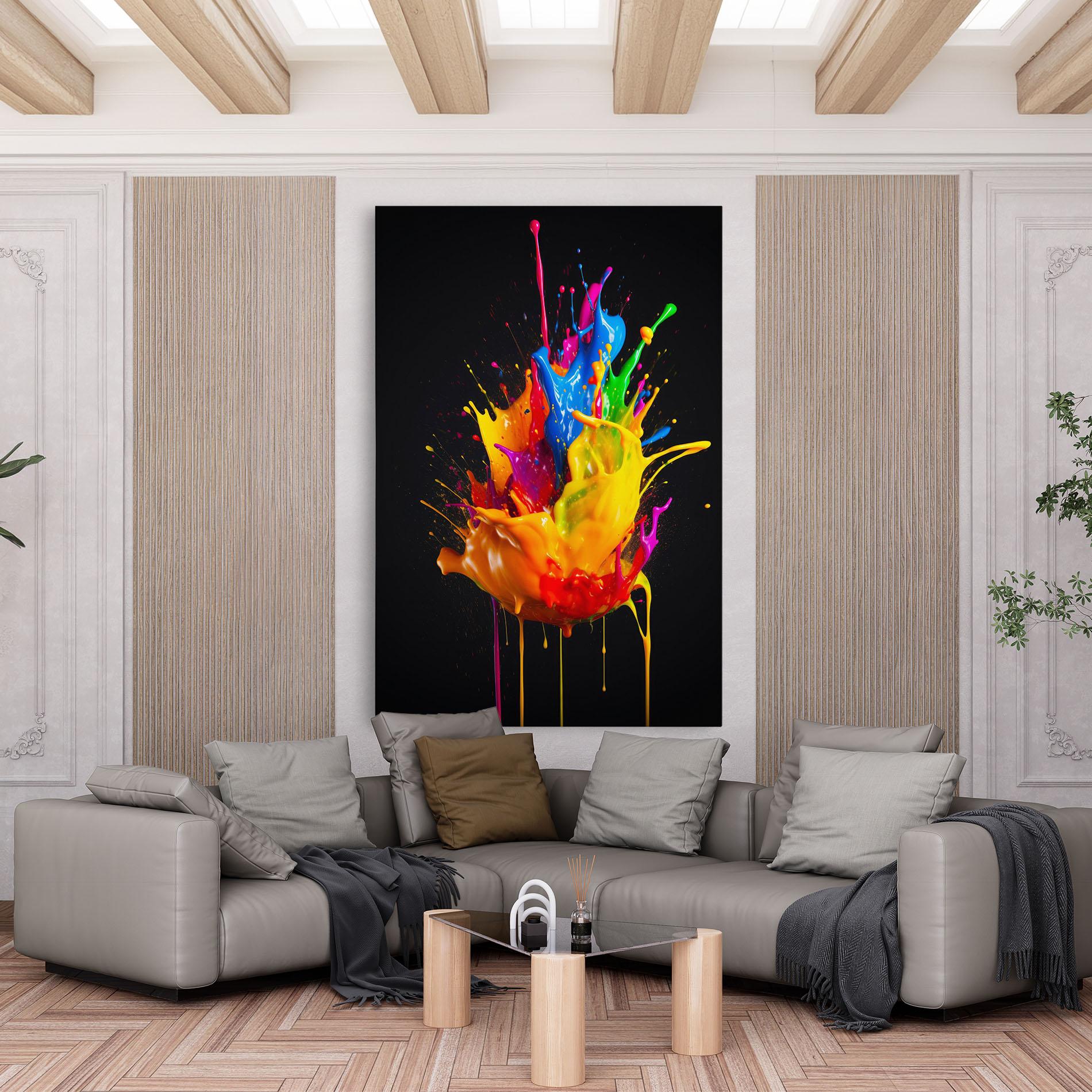 Tablou Canvas Yellow Splash Floating mockup 6