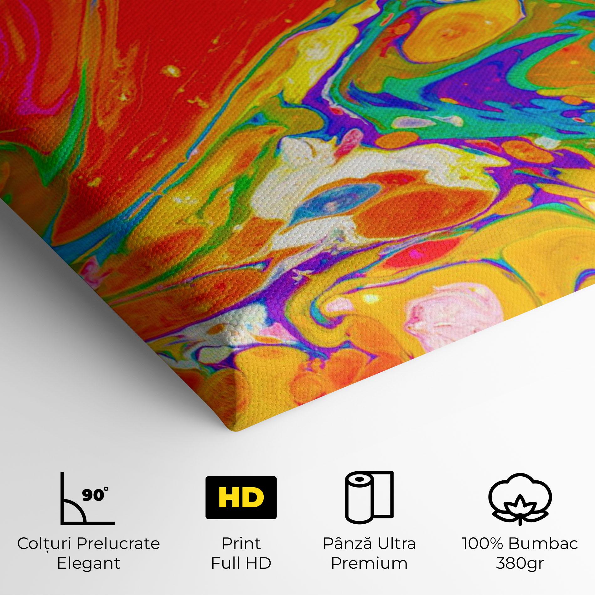 Tablou Canvas Marbling Orange Art mockup 4