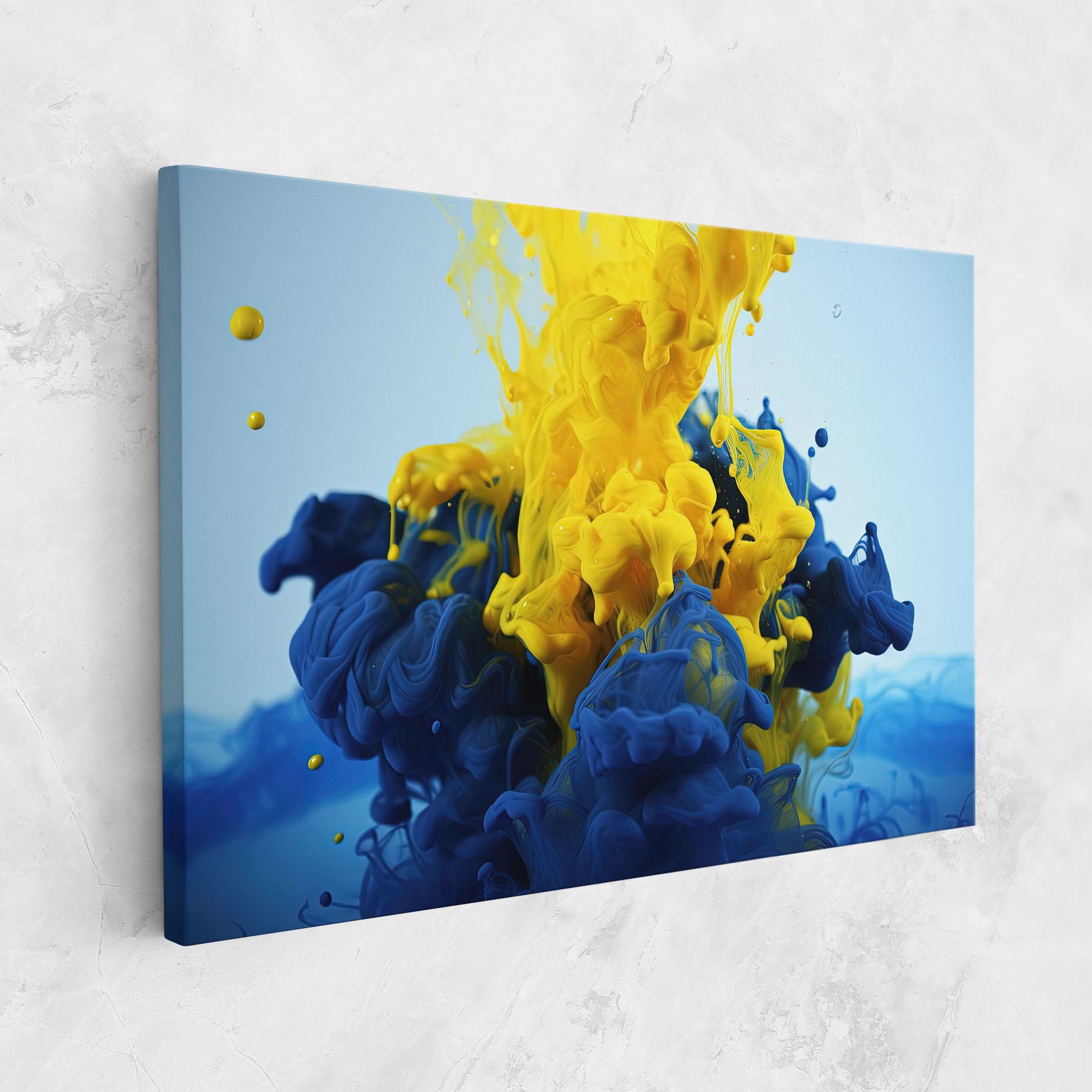 Tablou Canvas Blue Yellow Smoke mockup 1