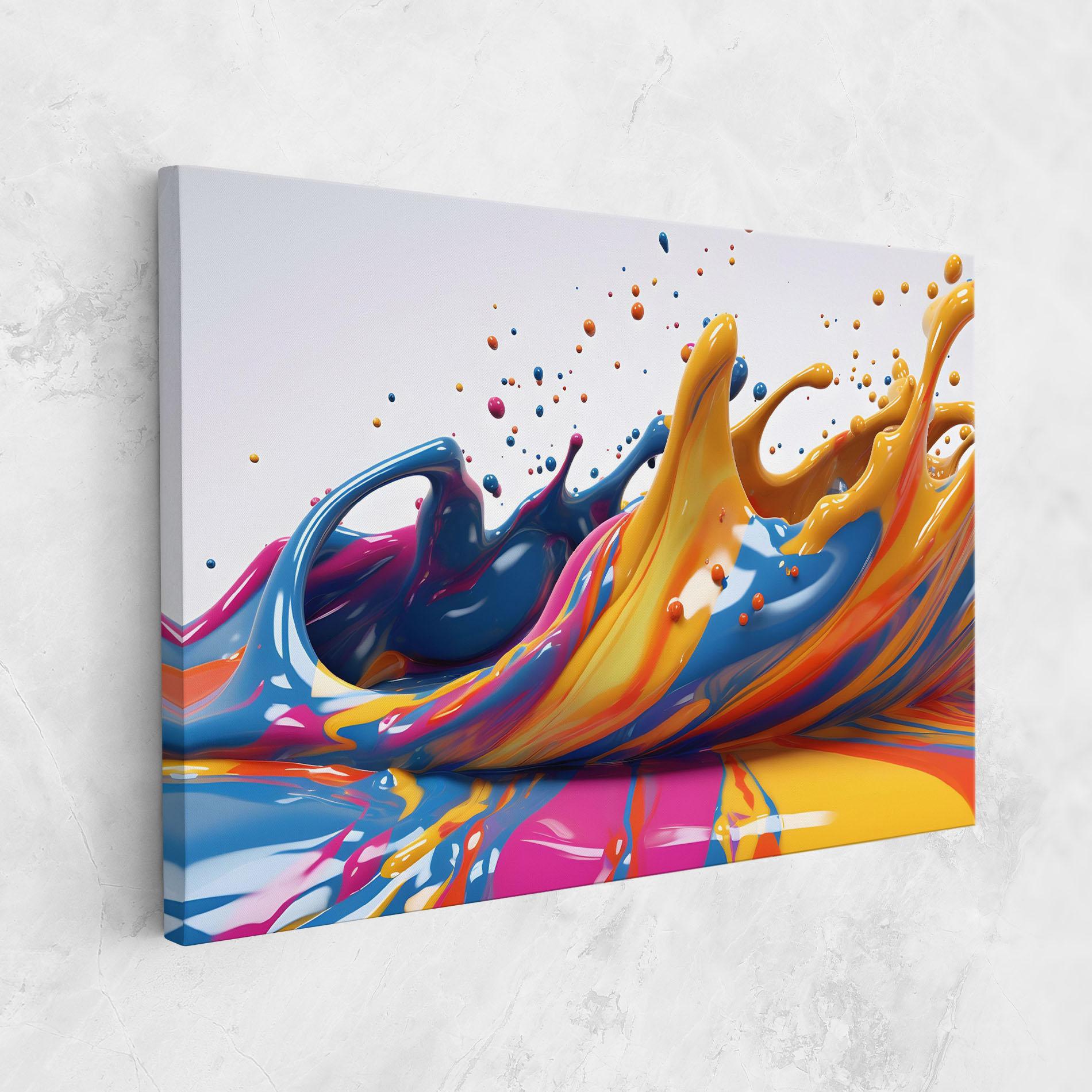 Tablou Canvas Colorful Liquid Yellow Splash mockup 1