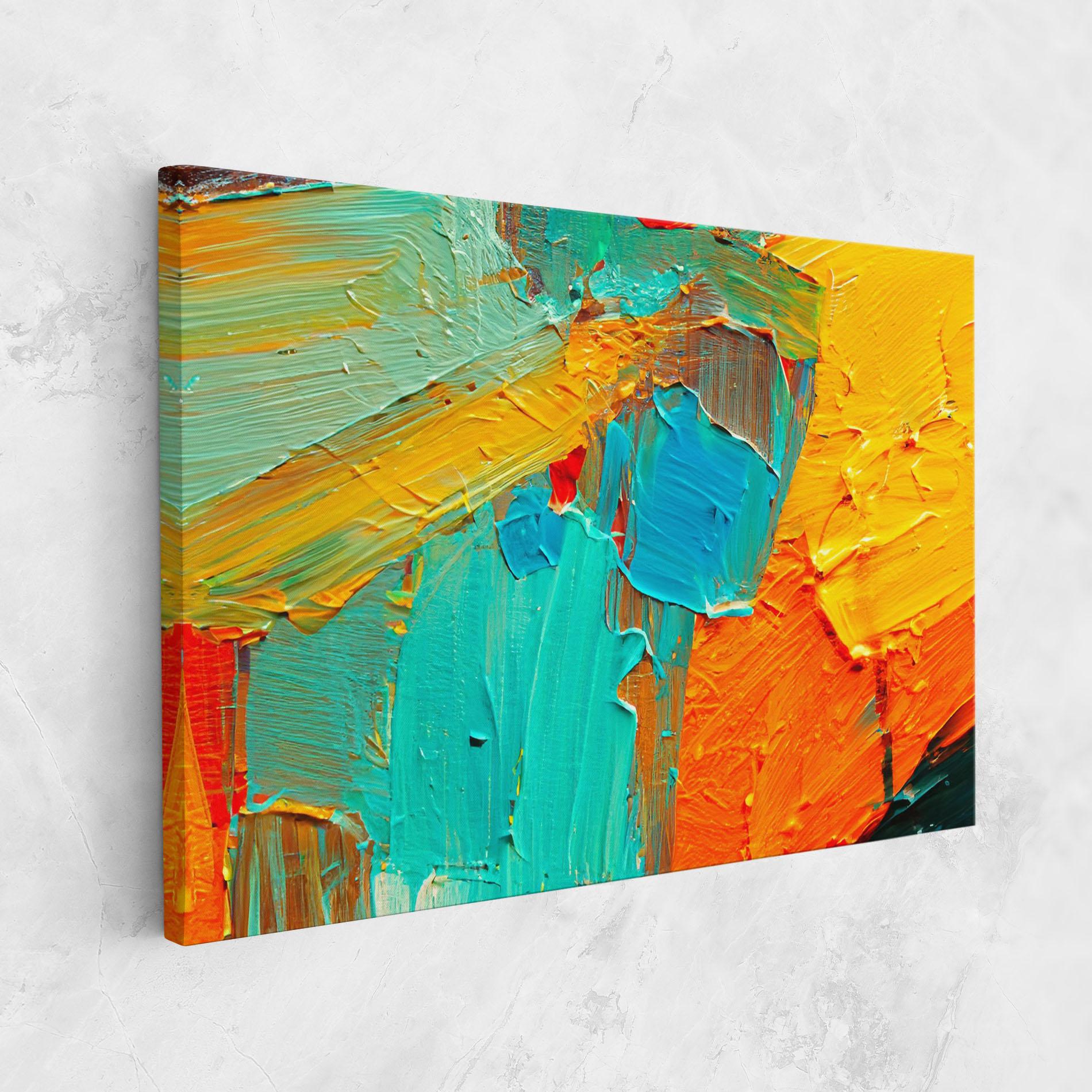 Tablou Canvas Orange Blue Painting mockup 1