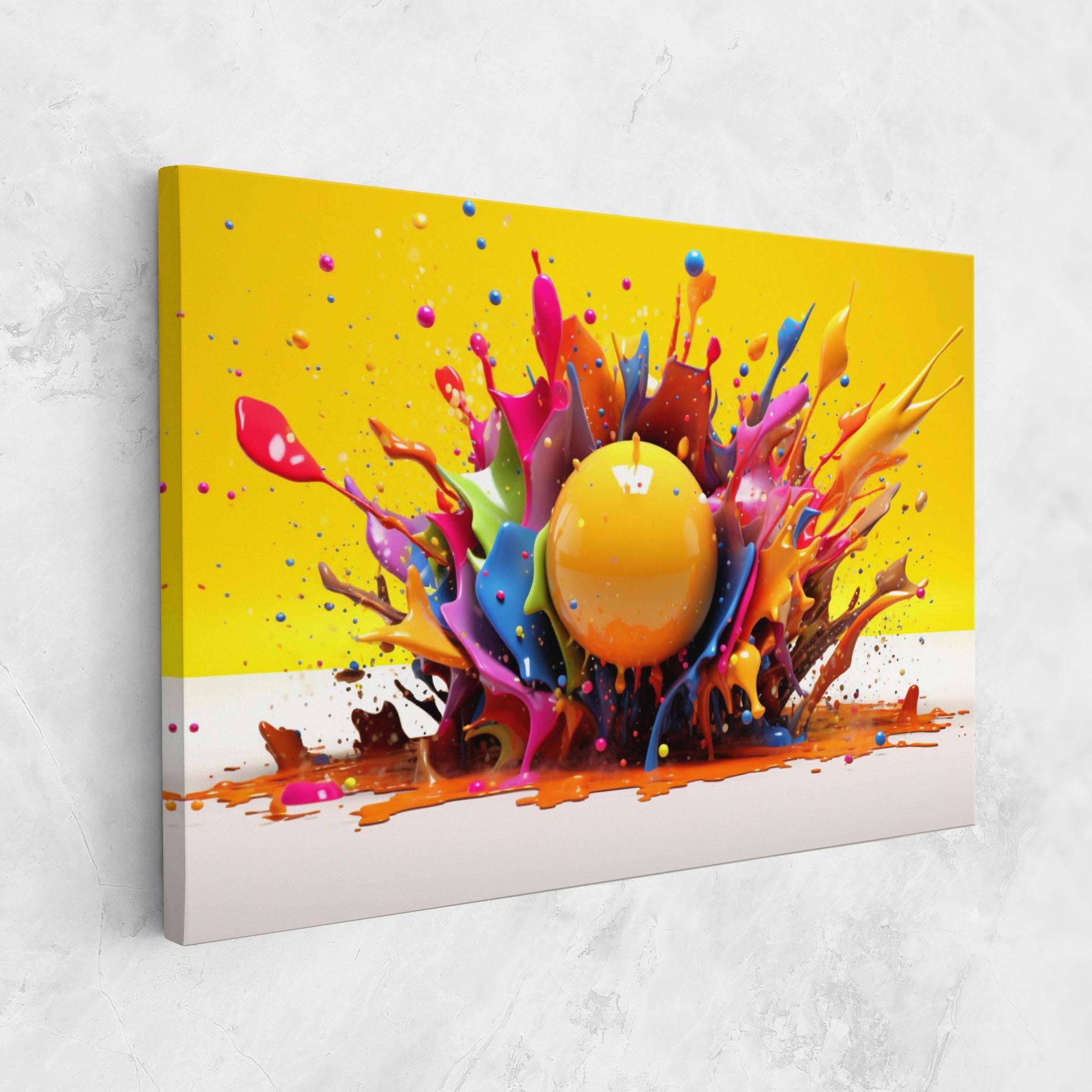 Tablou Canvas Yellow Ball Splash mockup 1