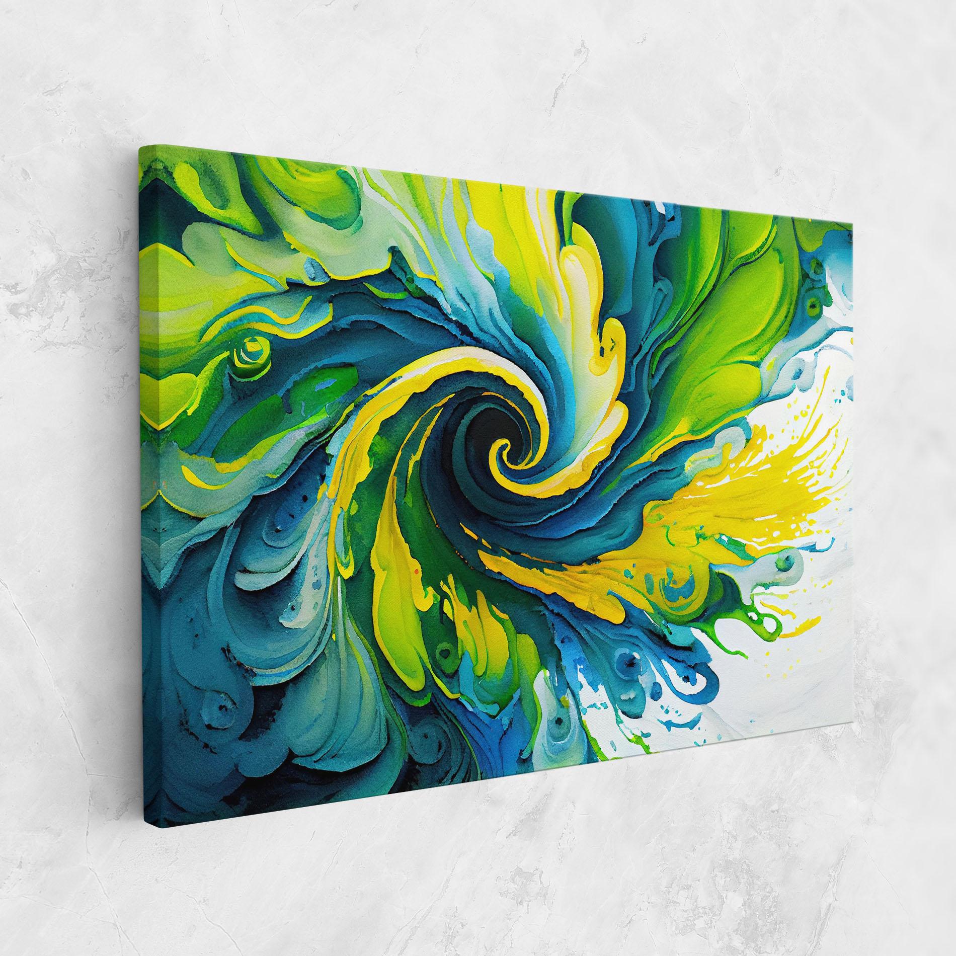Tablou Canvas Yellow Green Spiral mockup 1