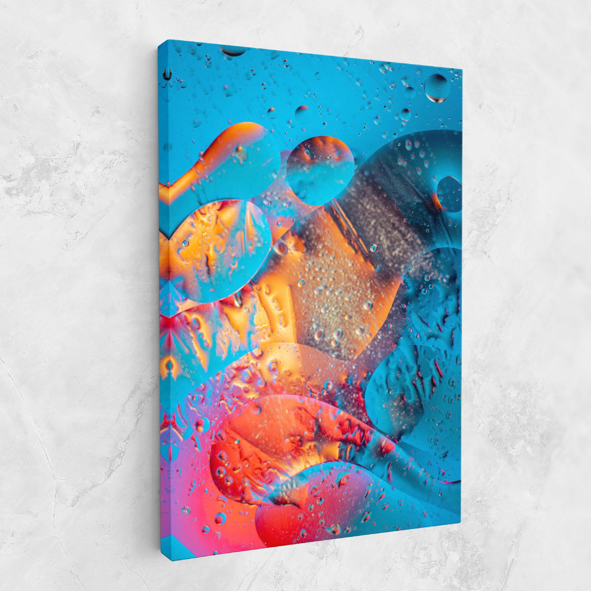 Tablou Canvas Blue Orange Drops mockup 1