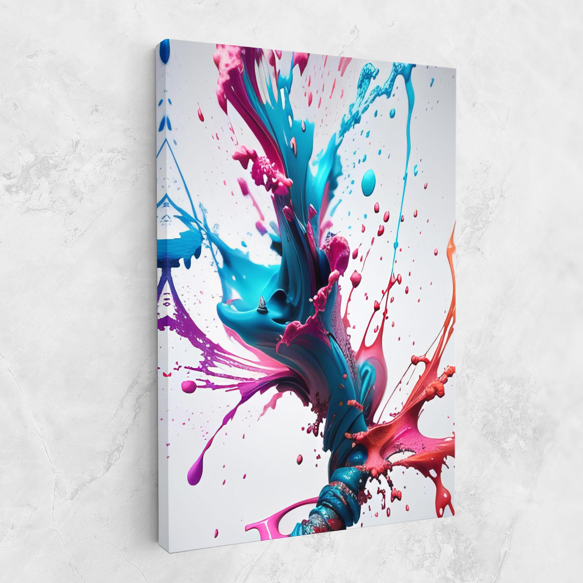 Tablou Canvas Blue Pink Splash mockup 1