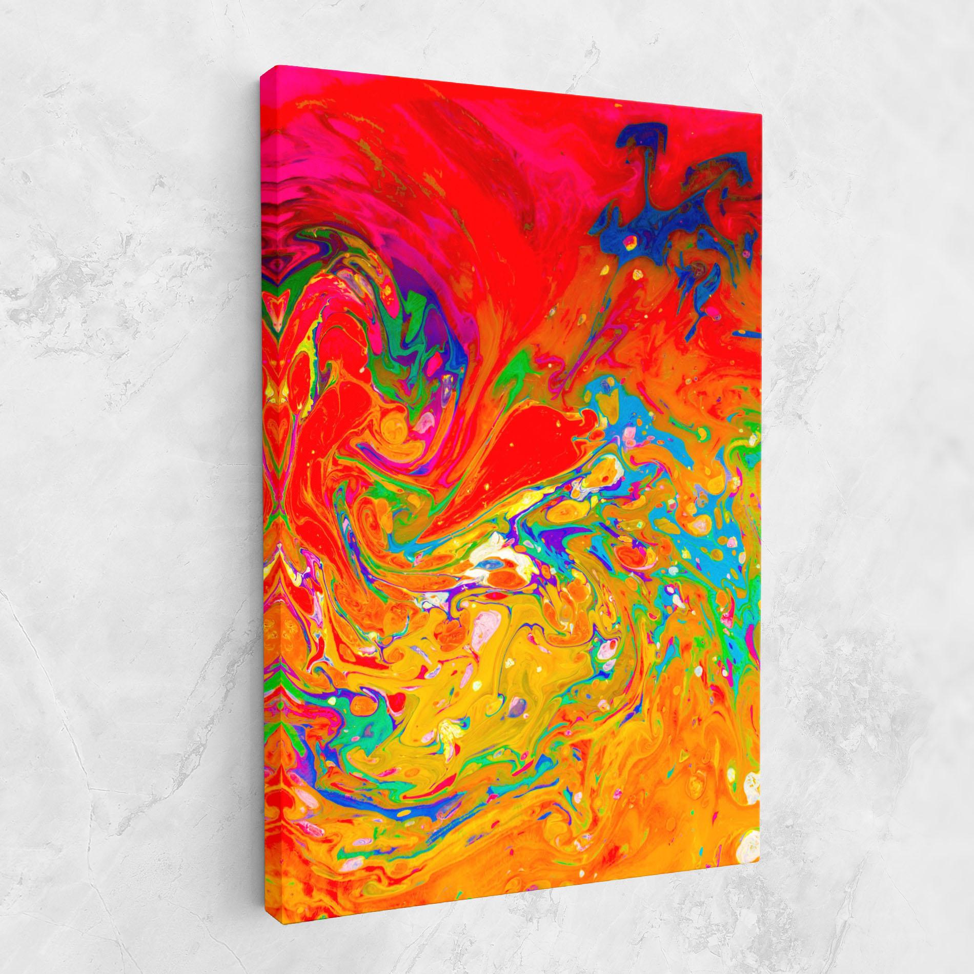 Tablou Canvas Marbling Orange Art mockup 1