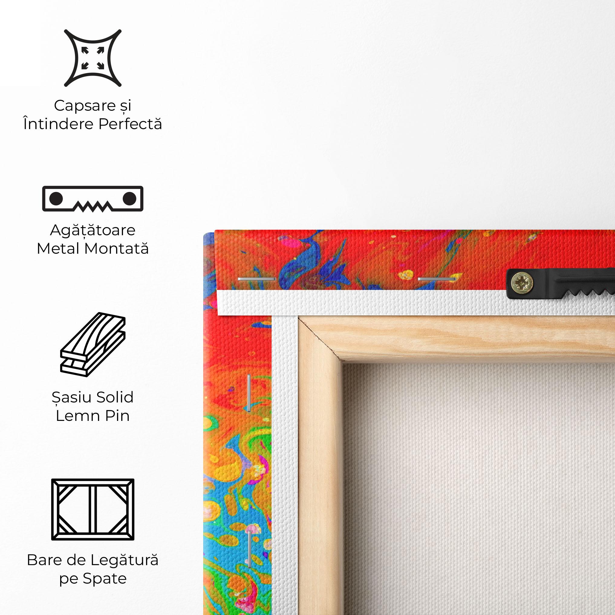 Tablou Canvas Marbling Orange Art mockup 5