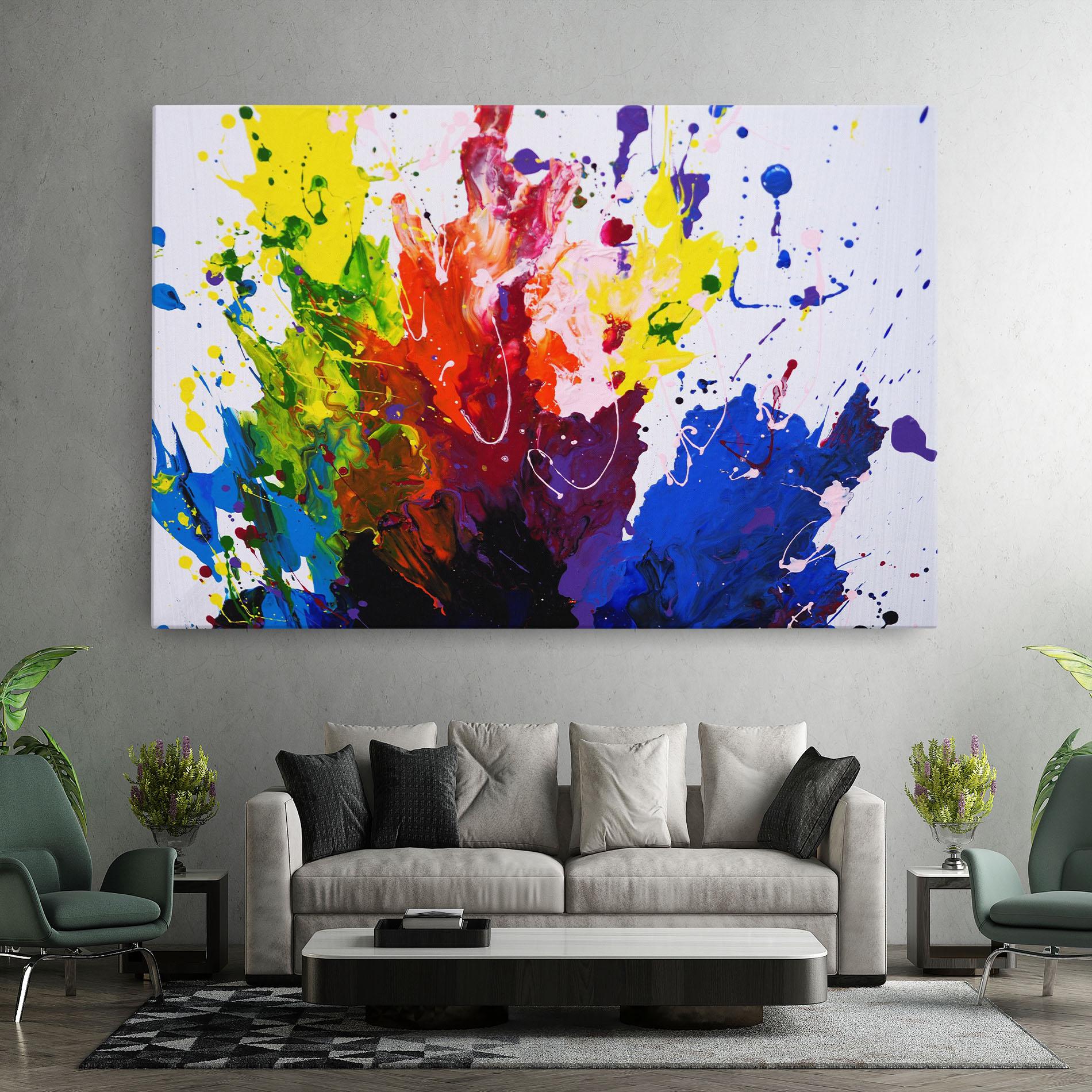 Tablou Canvas Blue Purple Exploding mockup 7