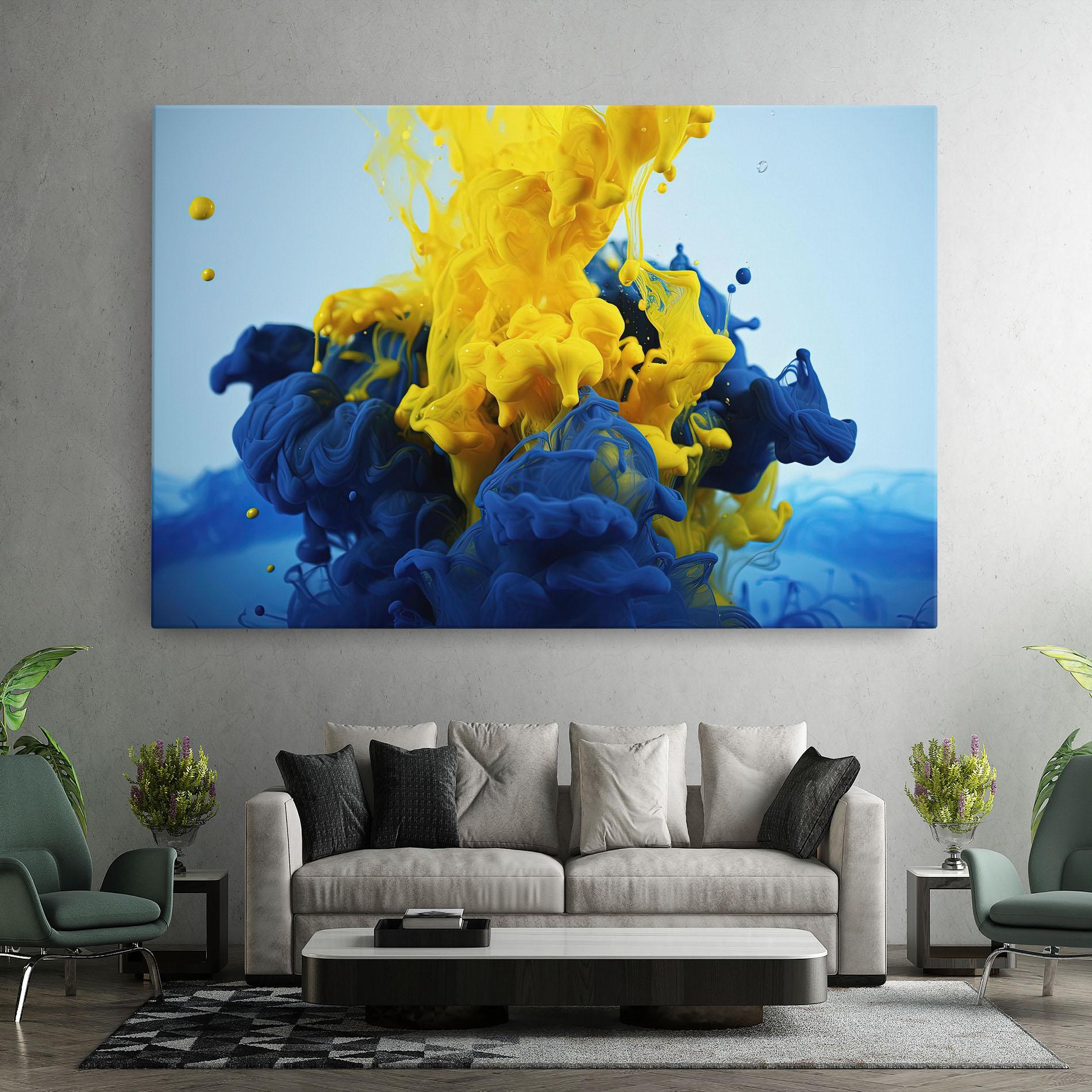 Tablou Canvas Blue Yellow Smoke mockup 7