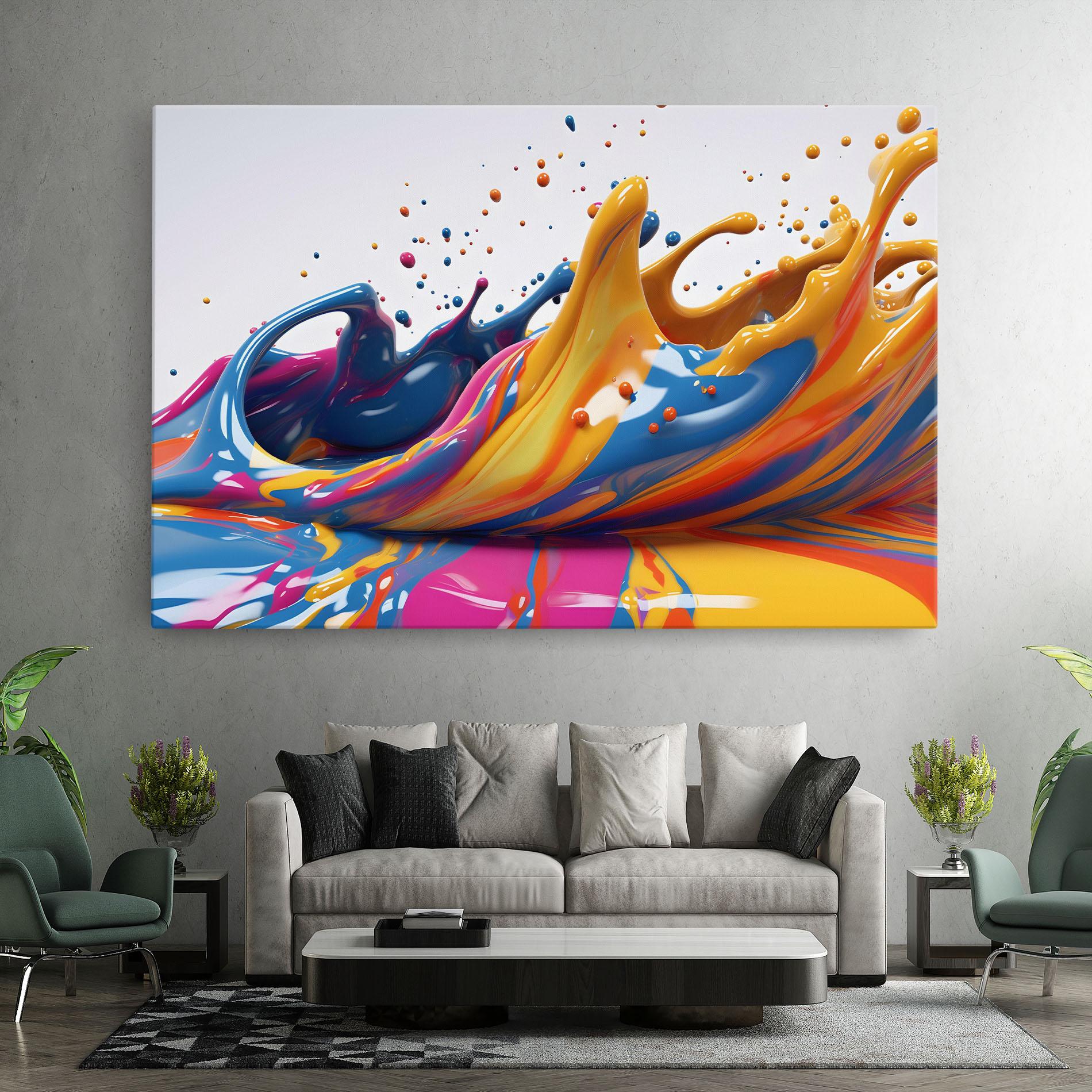 Tablou Canvas Colorful Liquid Yellow Splash mockup 7