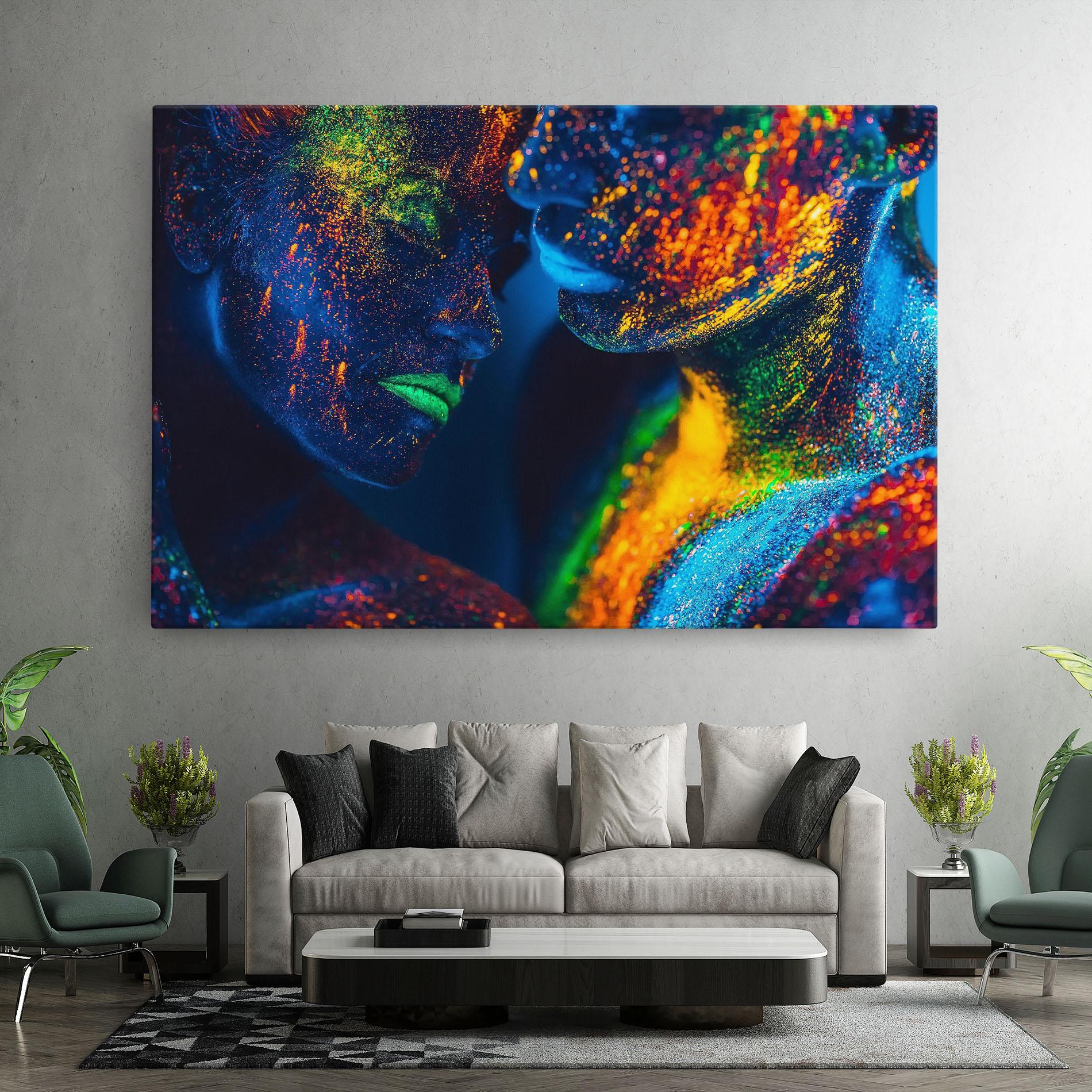 Tablou Canvas Fluorescent Green Lips mockup 7