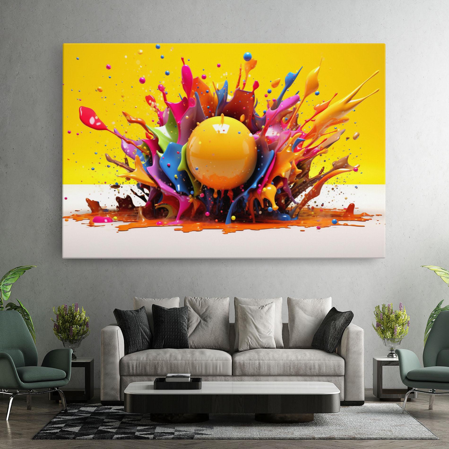 Tablou Canvas Yellow Ball Splash mockup 7