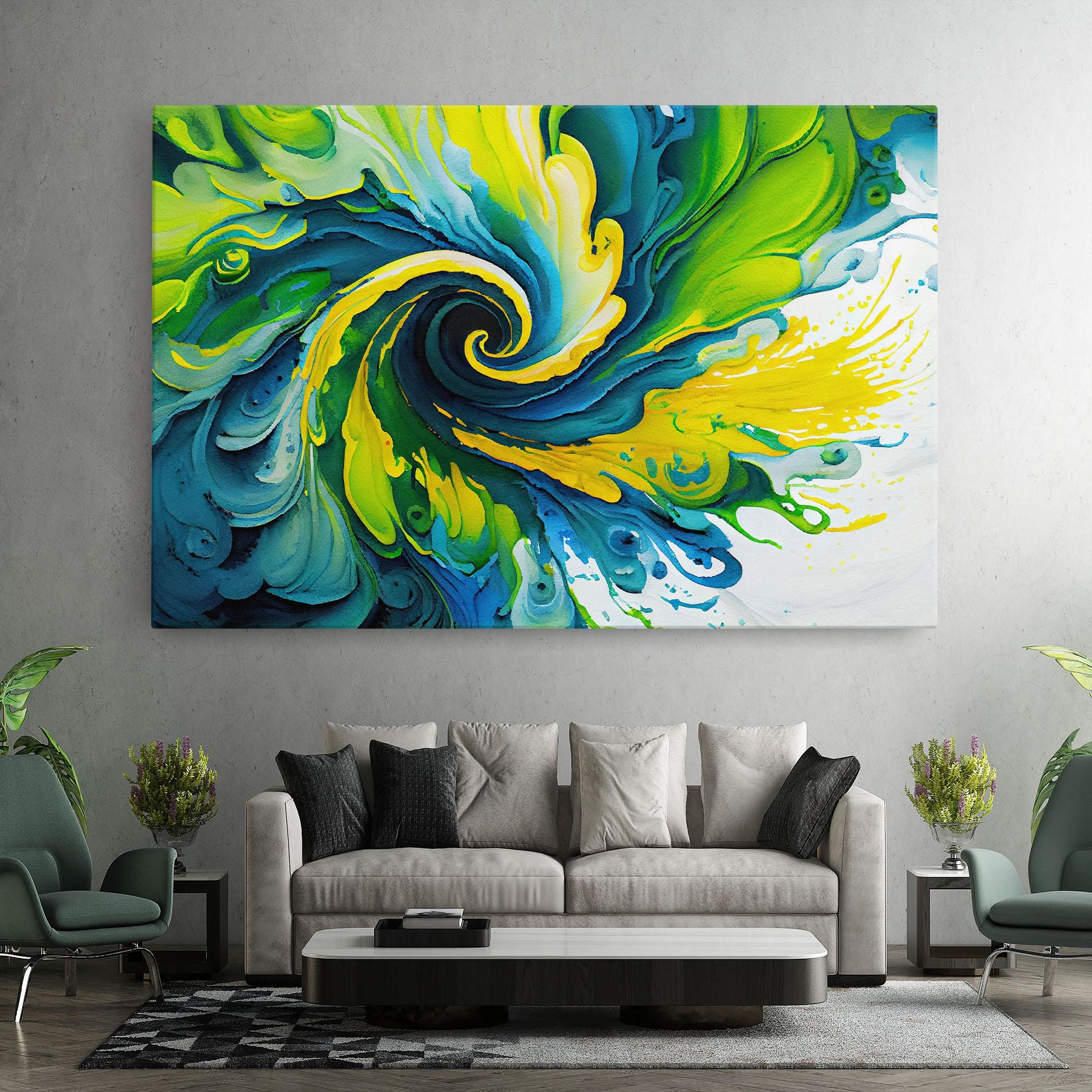 Tablou Canvas Yellow Green Spiral mockup 7