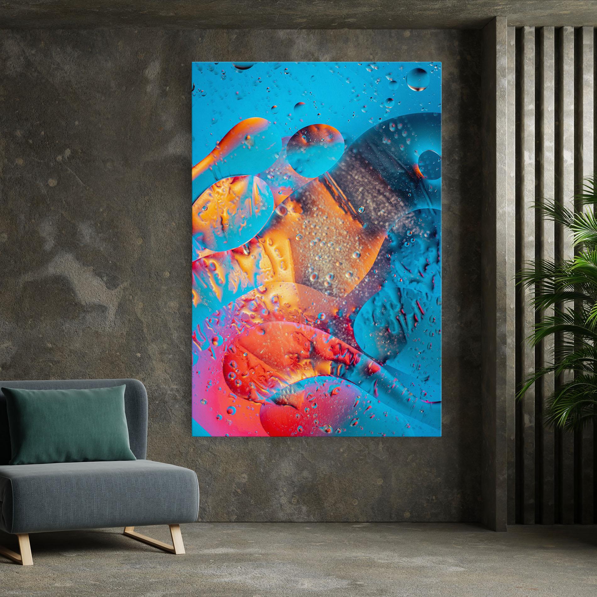 Tablou Canvas Blue Orange Drops mockup 7