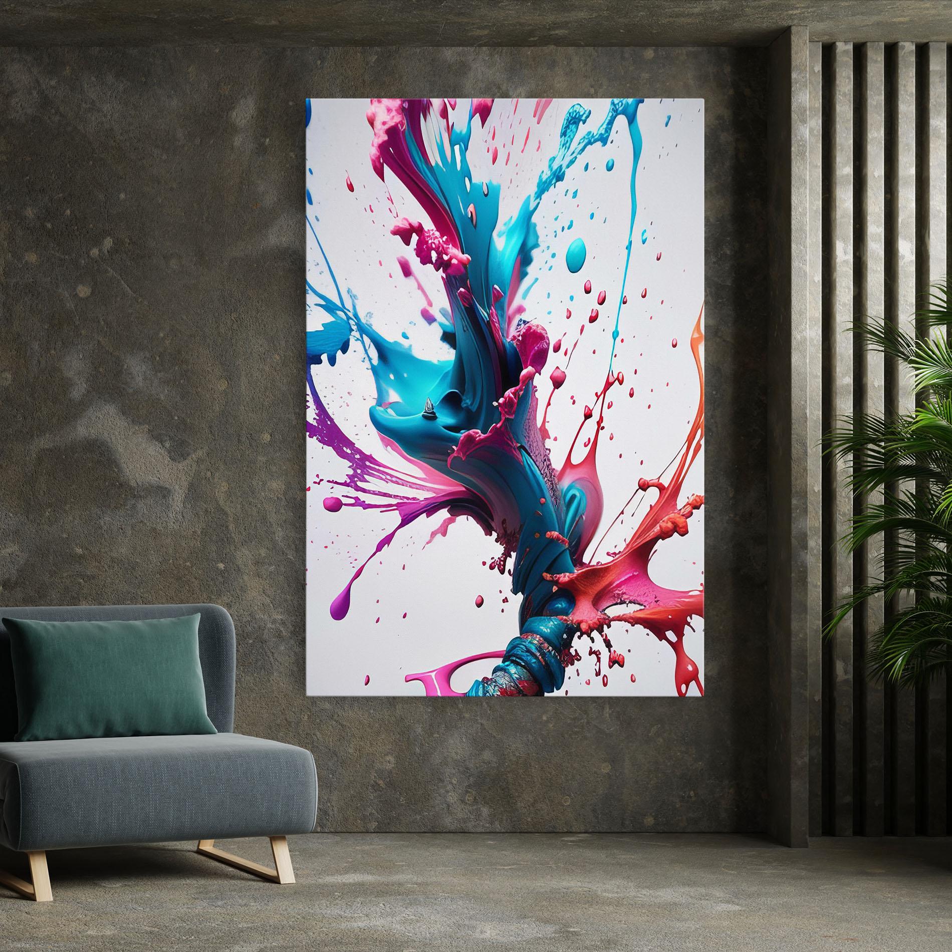 Tablou Canvas Blue Pink Splash mockup 7