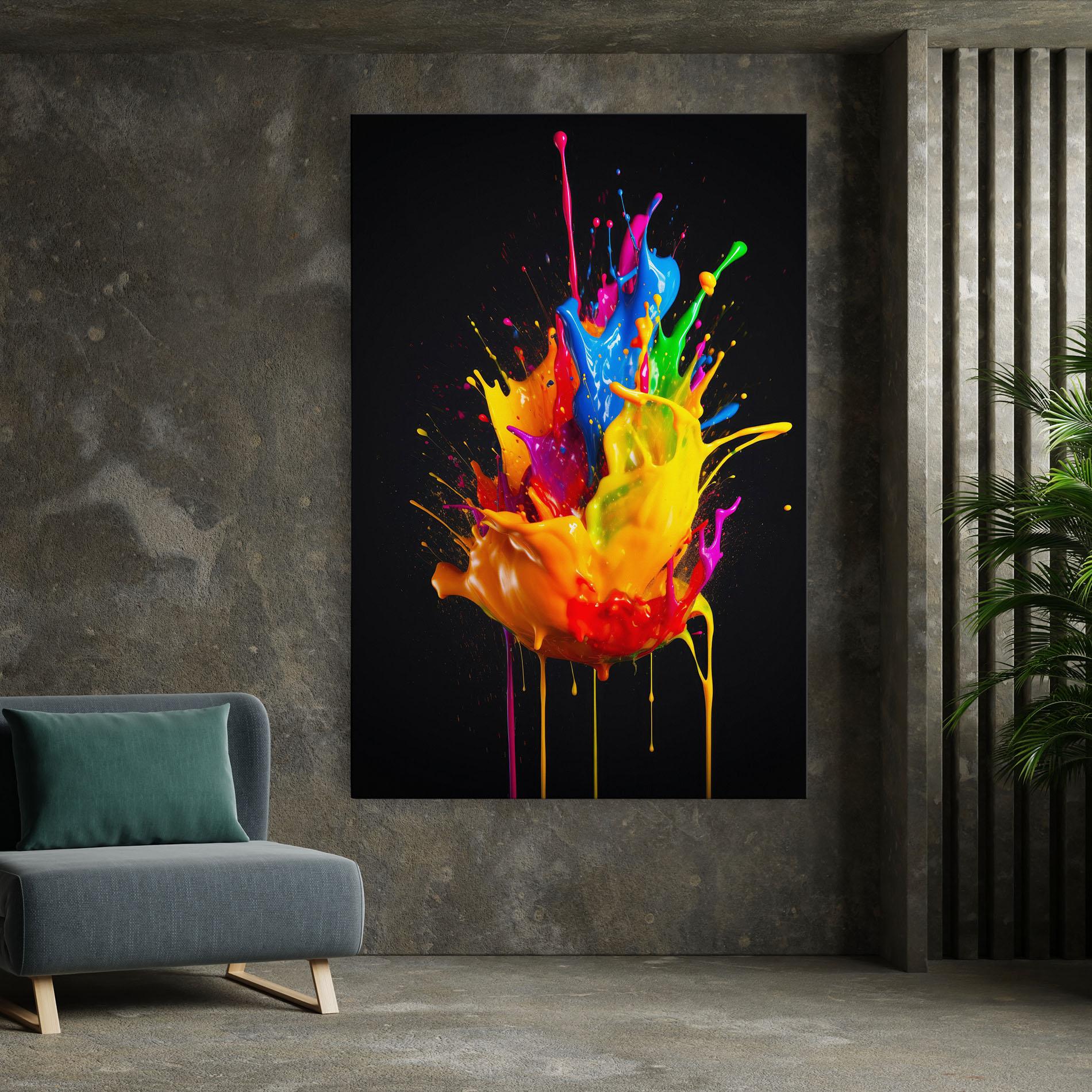 Tablou Canvas Yellow Splash Floating mockup 7