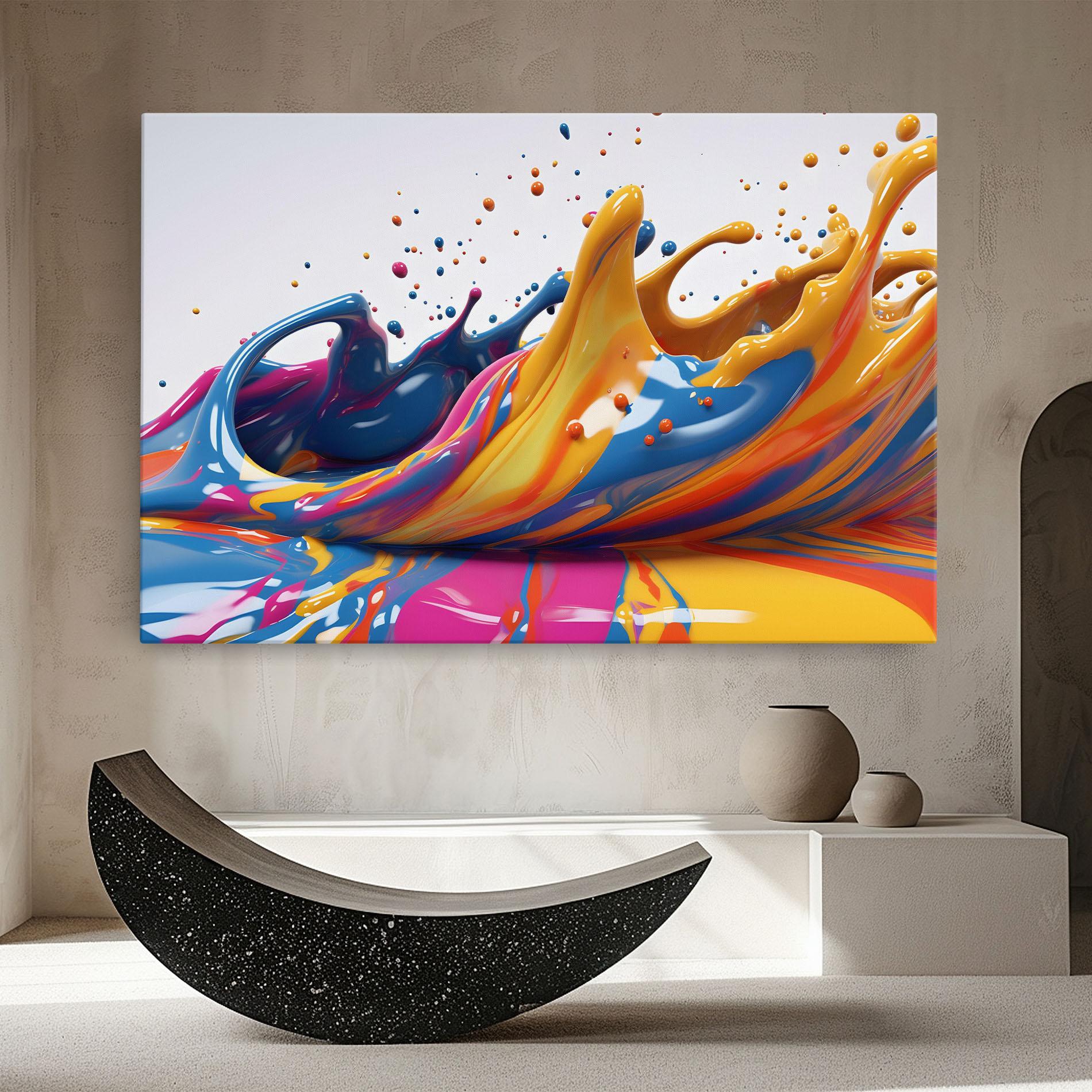 Tablou Canvas Colorful Liquid Yellow Splash mockup 8