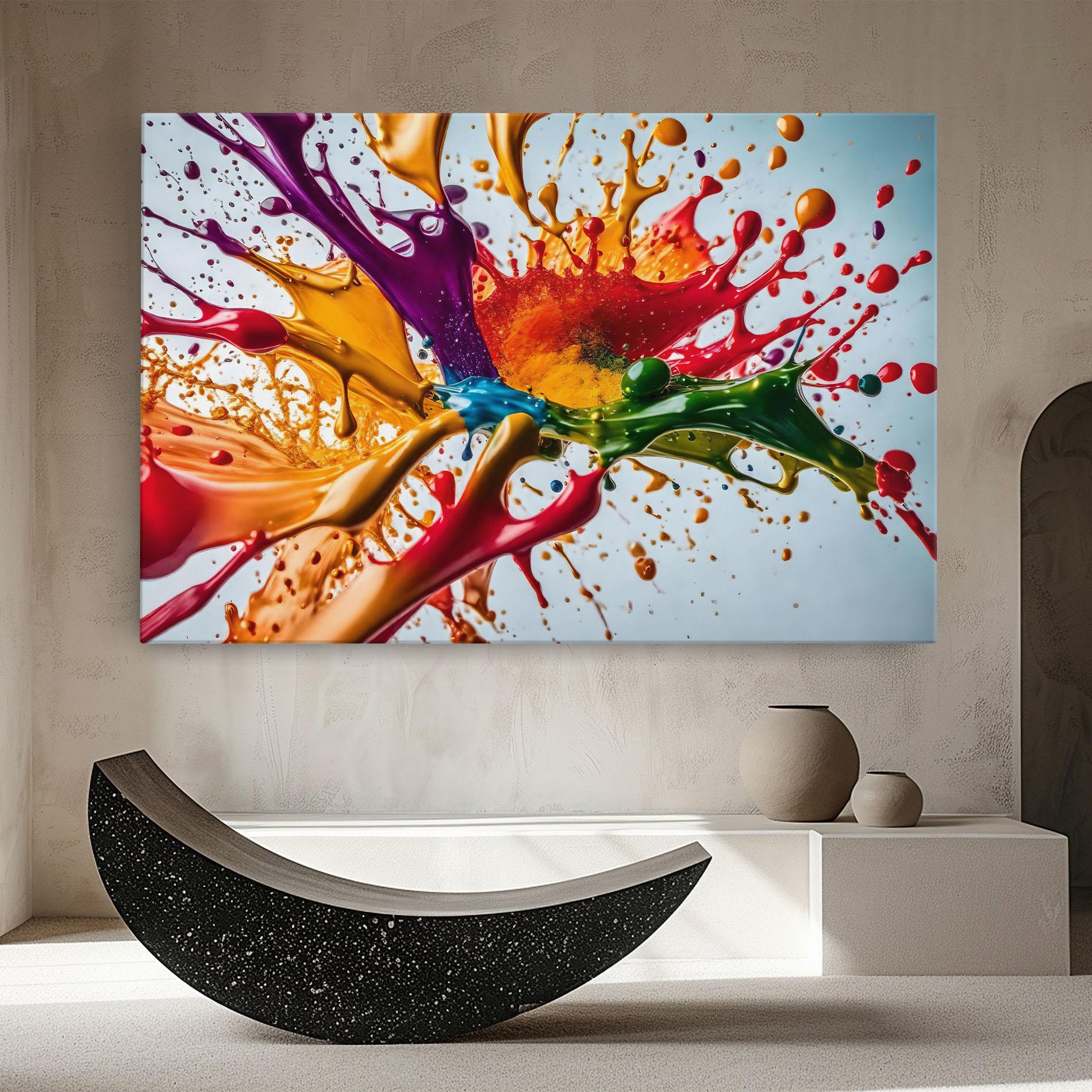 Tablou Canvas Colorful Yellow Rainbow mockup 8