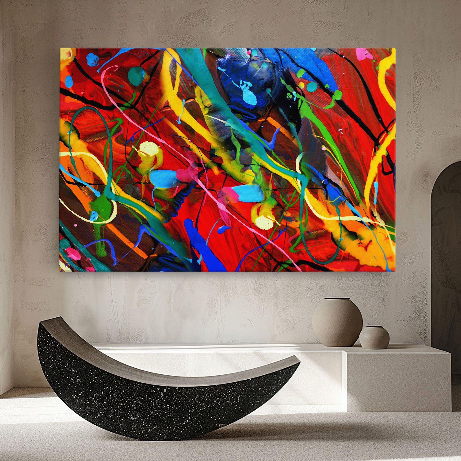 Hand Draw Red Painting mockup 8