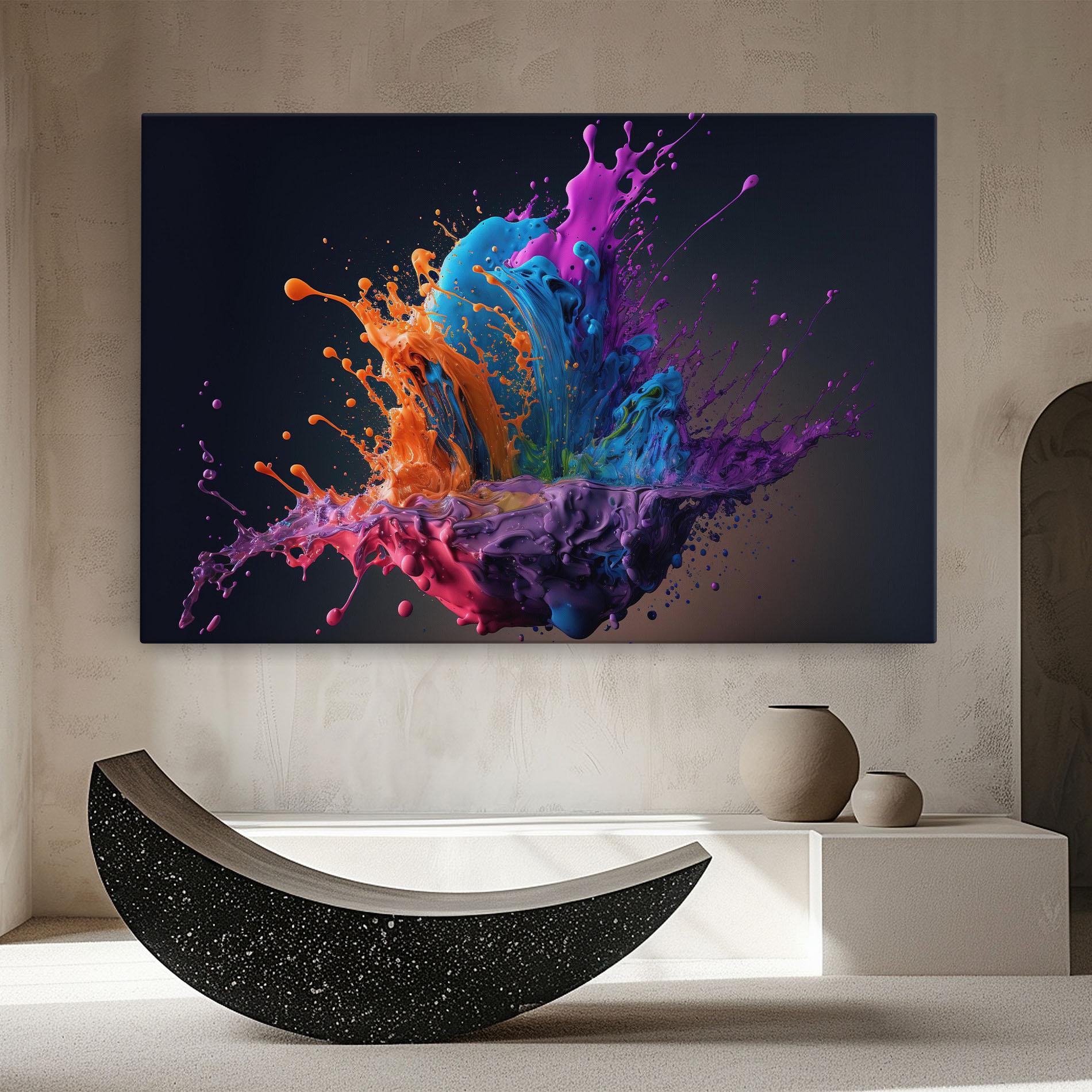 Tablou Canvas Orange Paint Splash mockup 8