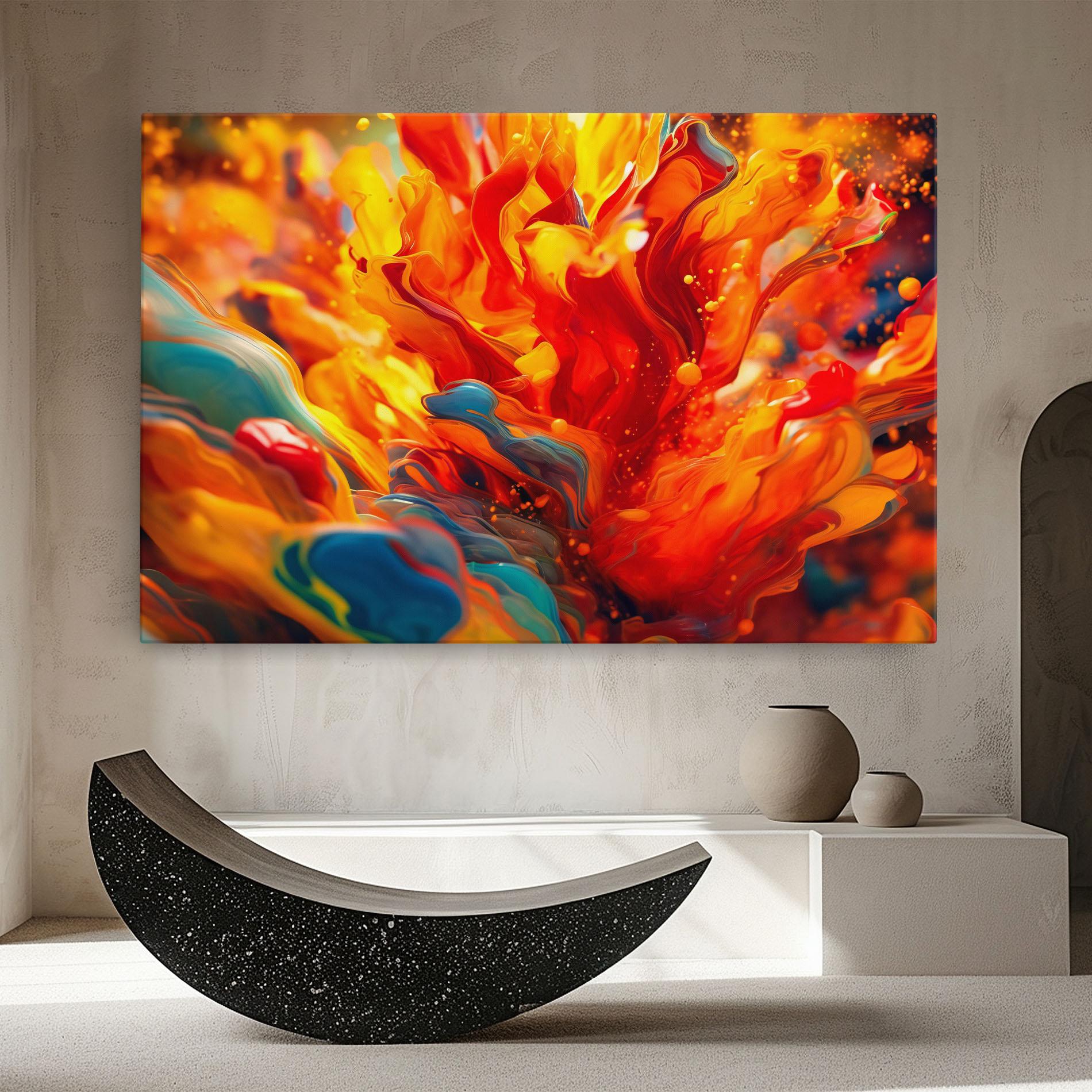 Tablou Canvas Red Color Flames mockup 8