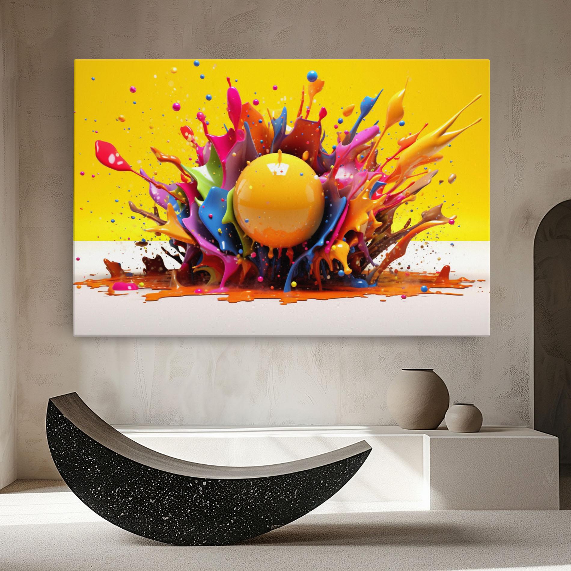 Tablou Canvas Yellow Ball Splash mockup 8