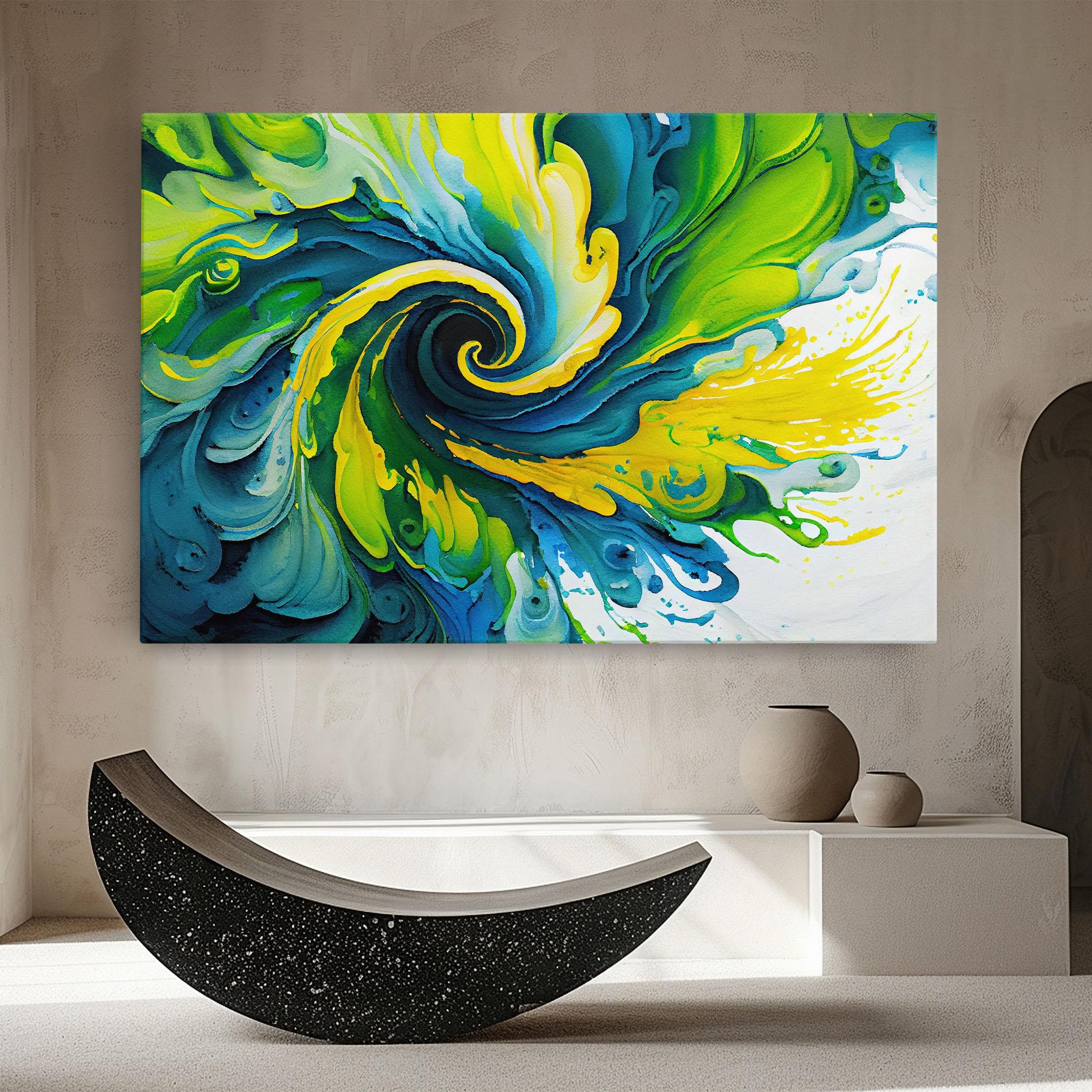 Tablou Canvas Yellow Green Spiral mockup 8