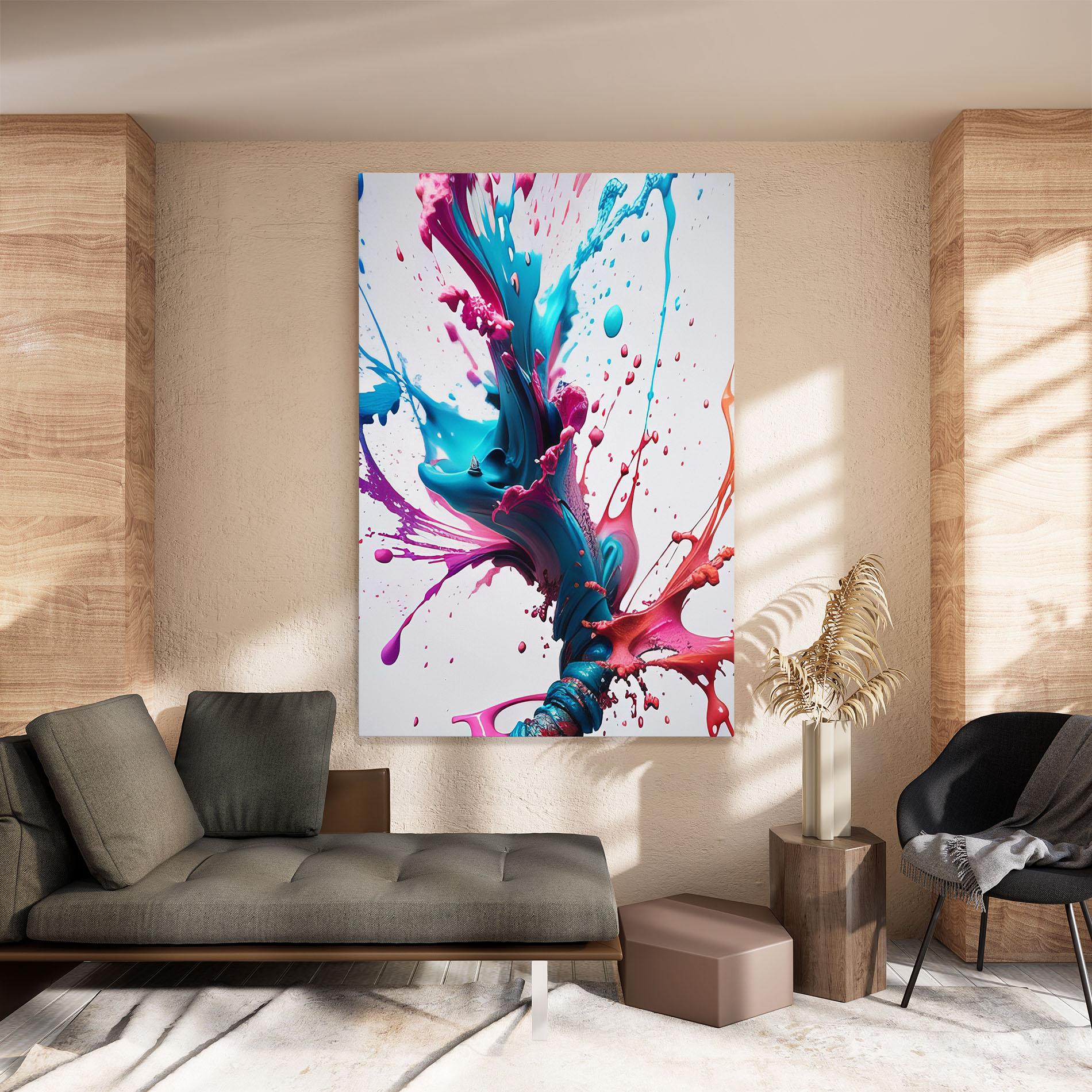 Tablou Canvas Blue Pink Splash mockup 8