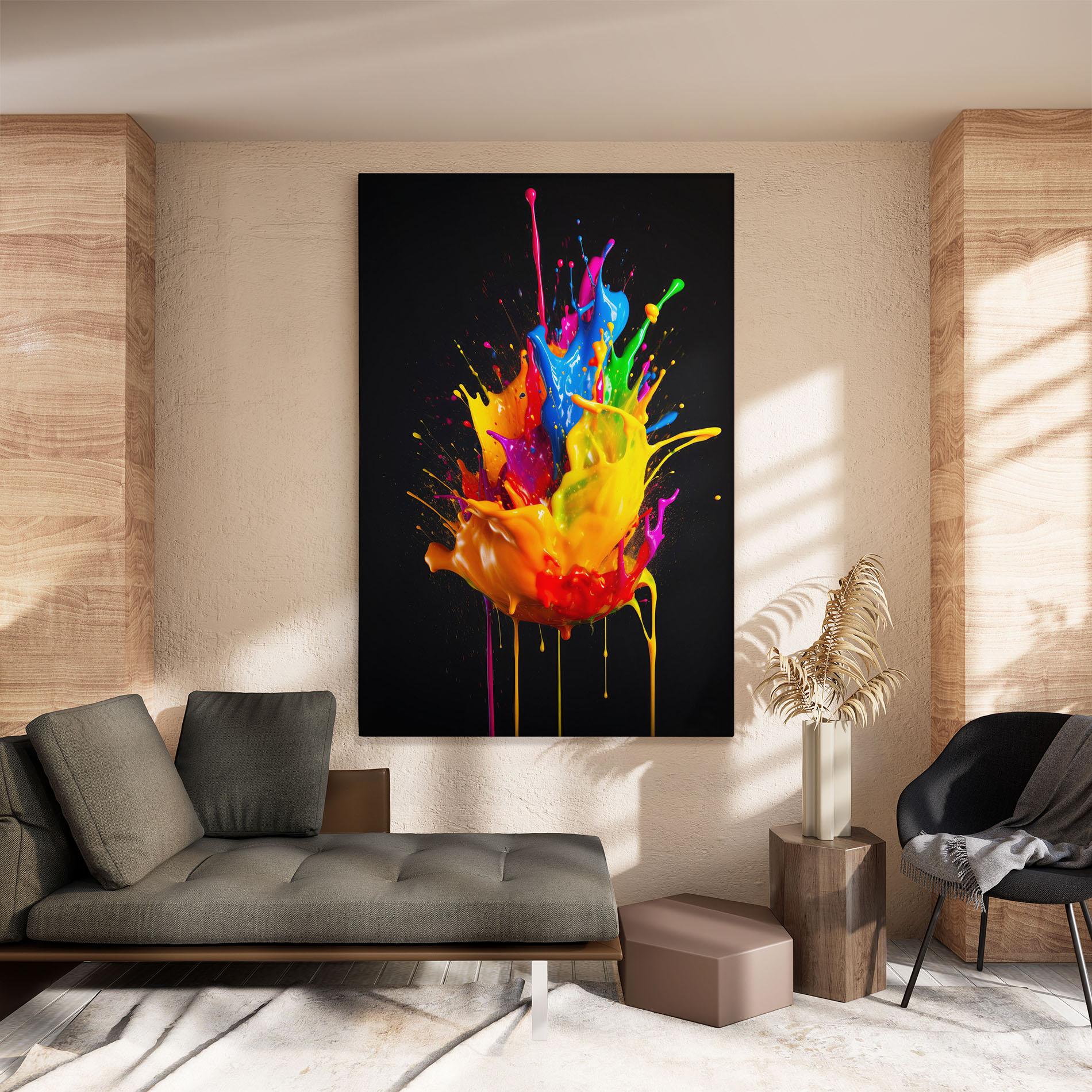 Tablou Canvas Yellow Splash Floating mockup 8