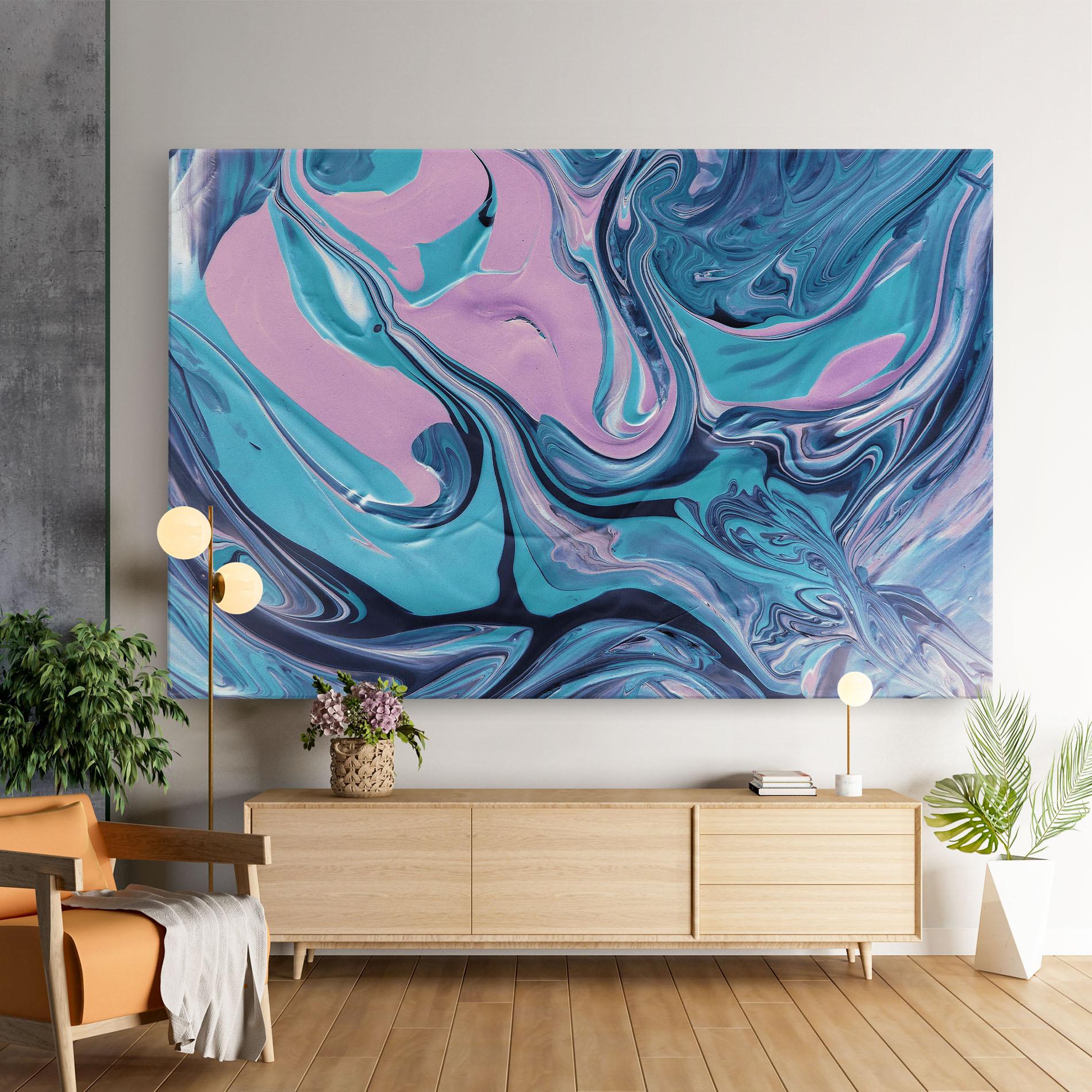 Tablou Canvas Abstract Blue And Pink mockup 9