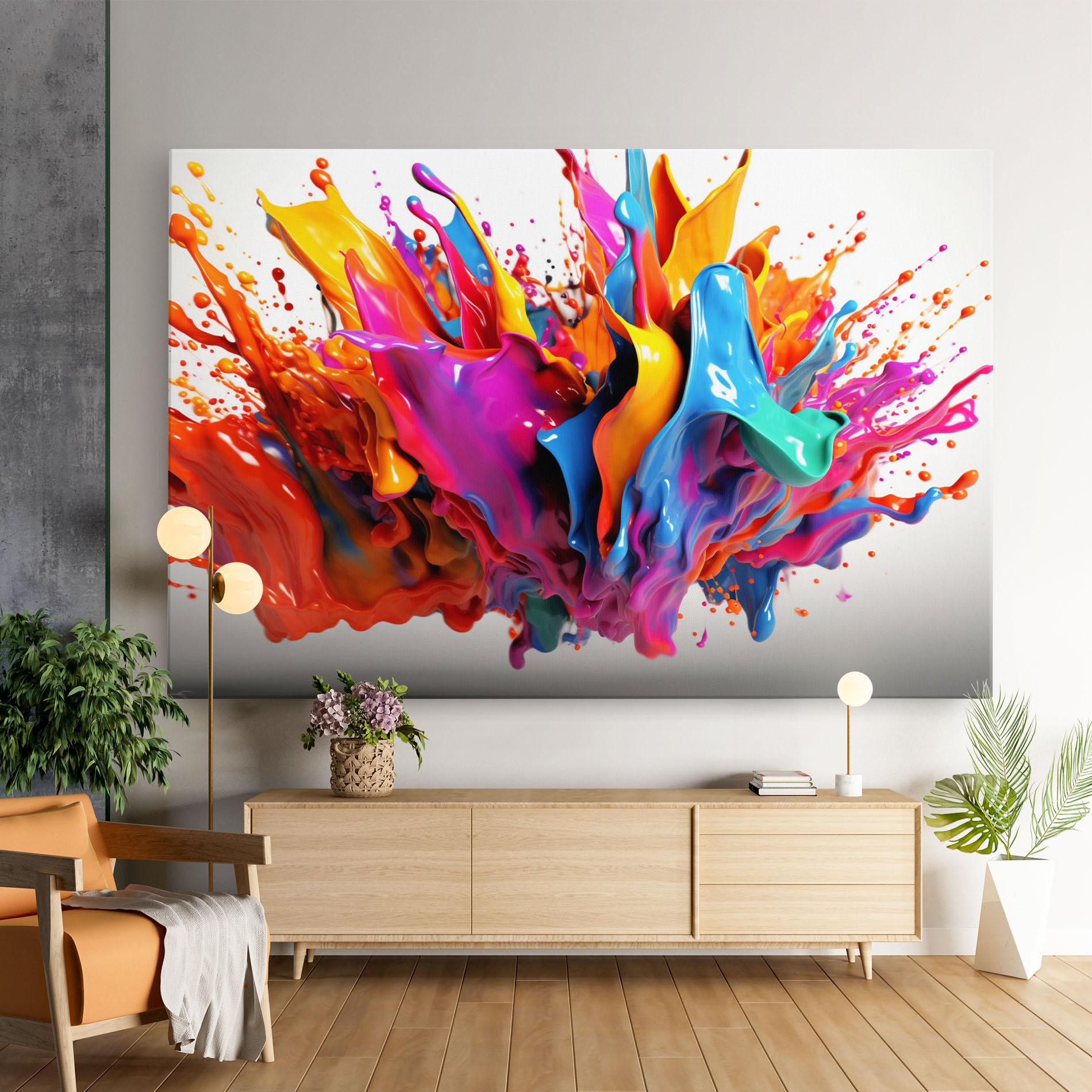 Tablou Canvas Blue Yellow Splash mockup 9