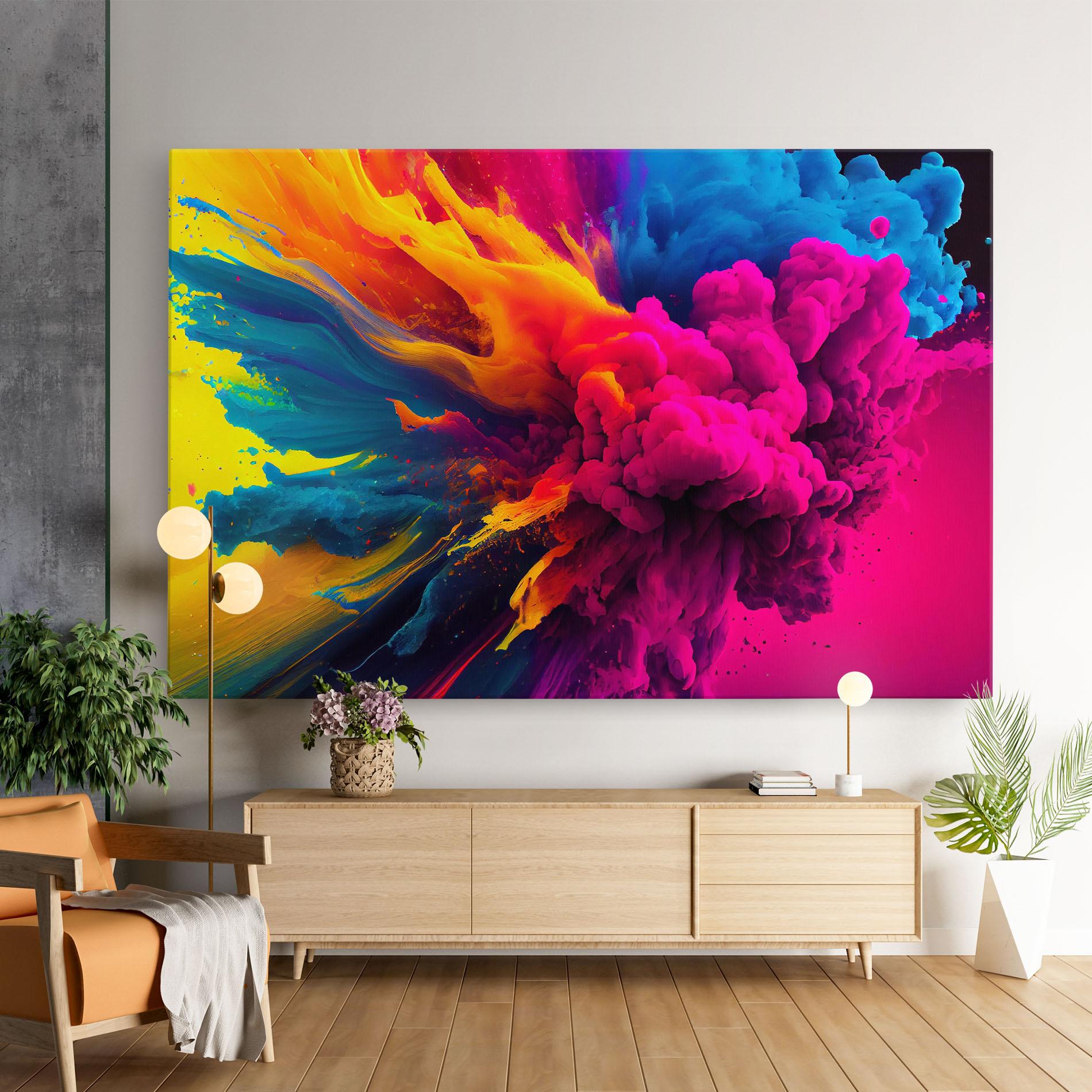 Tablou Canvas Colorful Paint Explosion mockup 9