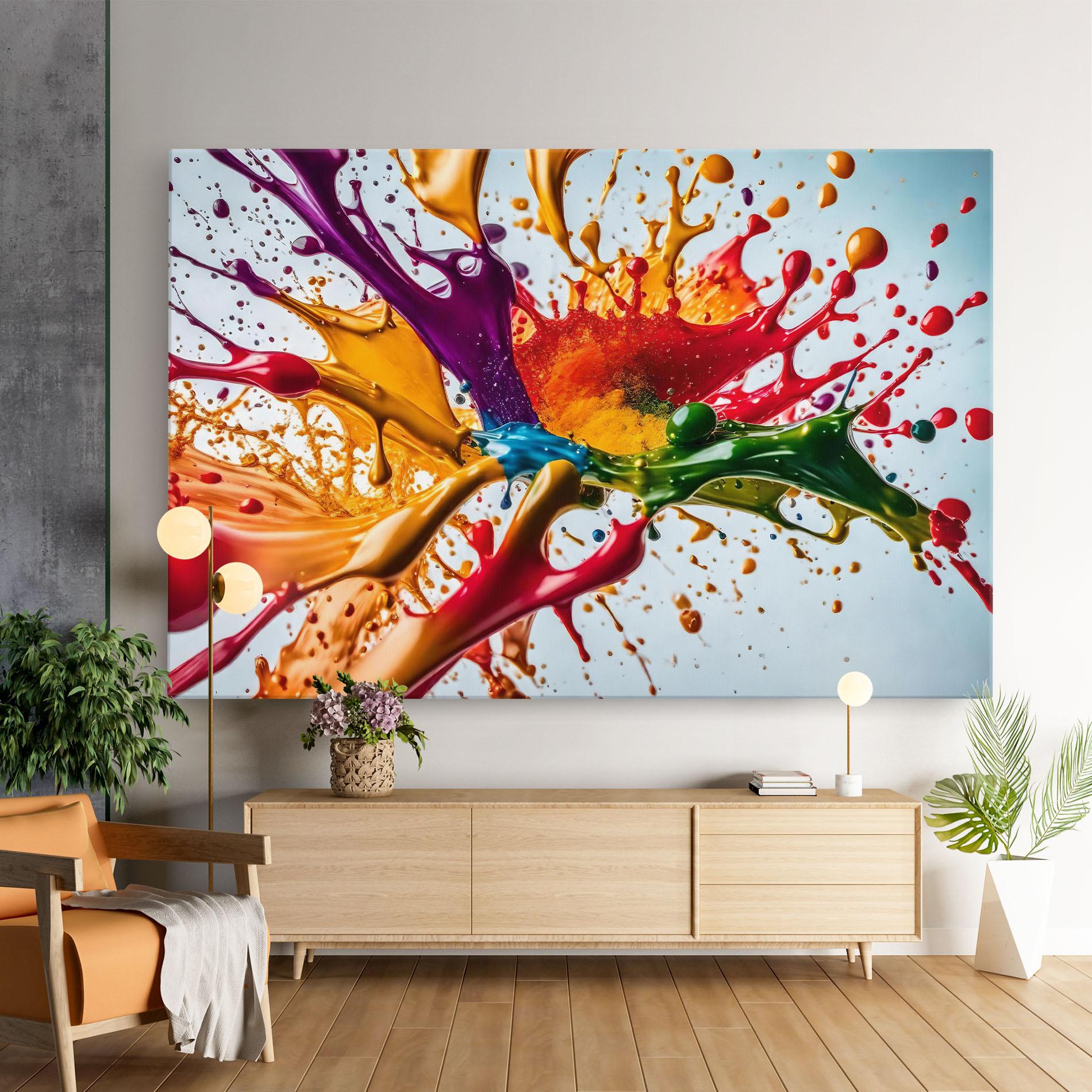 Tablou Canvas Colorful Yellow Rainbow mockup 9