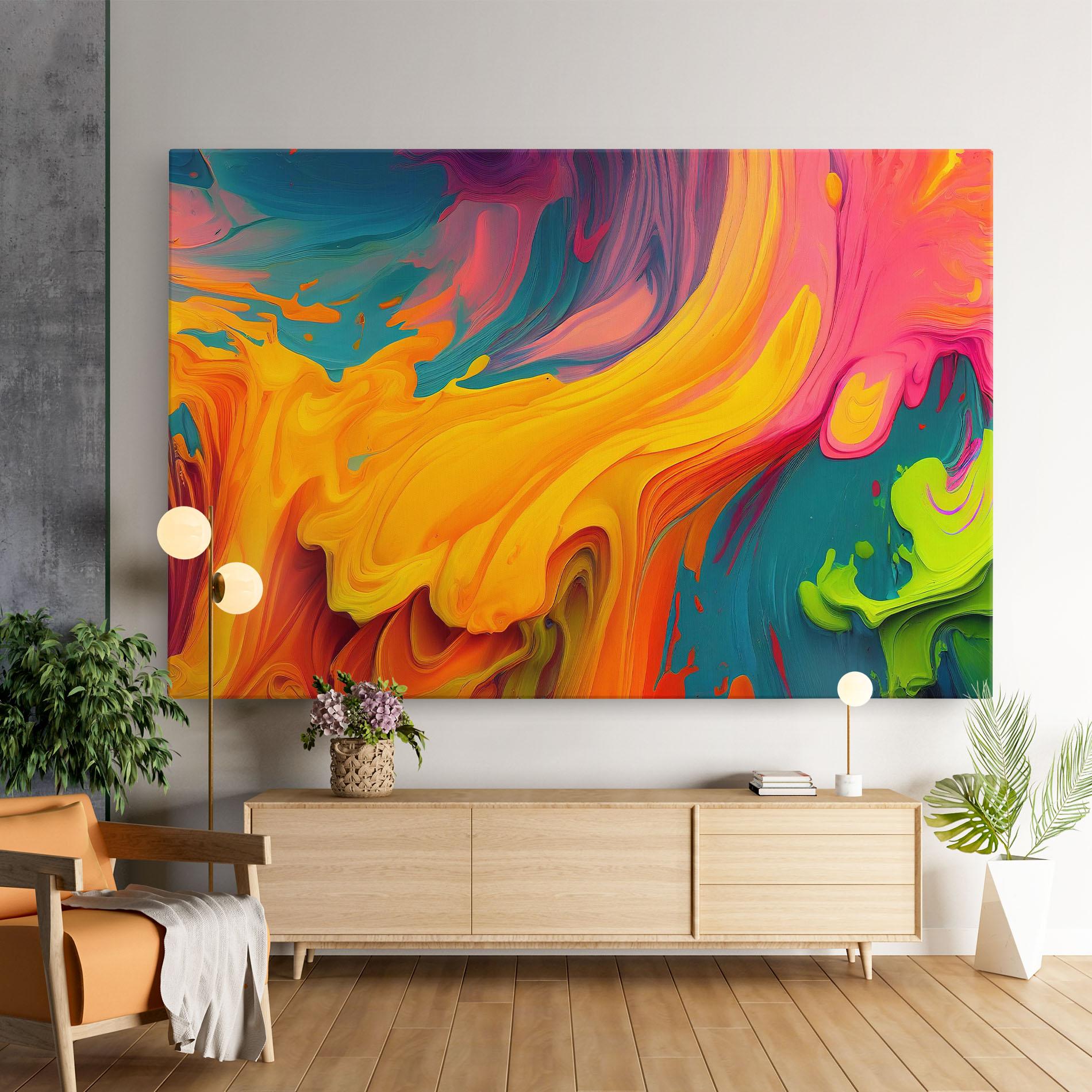 Tablou Canvas Dried Mixed Paint mockup 9