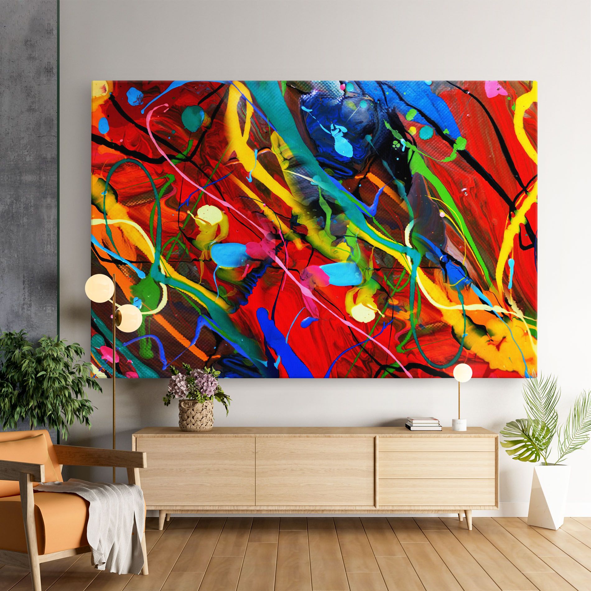 Hand Draw Red Painting mockup 9